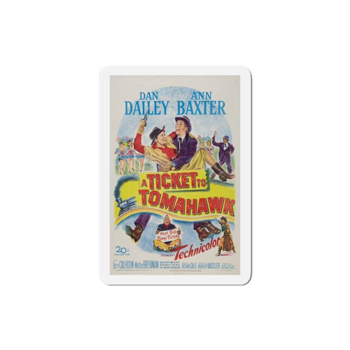 A Ticket to Tomahawk 1950 Movie Poster Die-Cut Magnet-3" x 3"-The Sticker Space