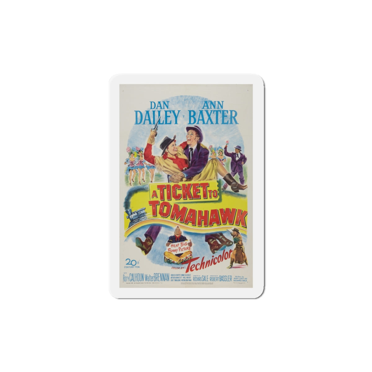 A Ticket to Tomahawk 1950 Movie Poster Die-Cut Magnet-5" x 5"-The Sticker Space