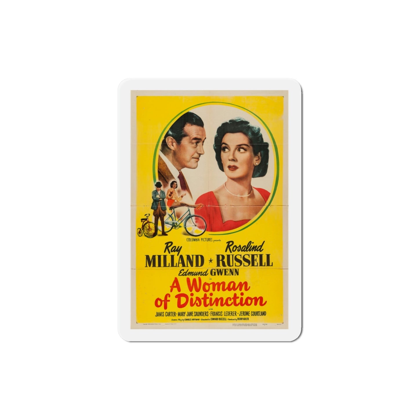 A Woman of Distinction 1950 Movie Poster Die-Cut Magnet-3 Inch-The Sticker Space