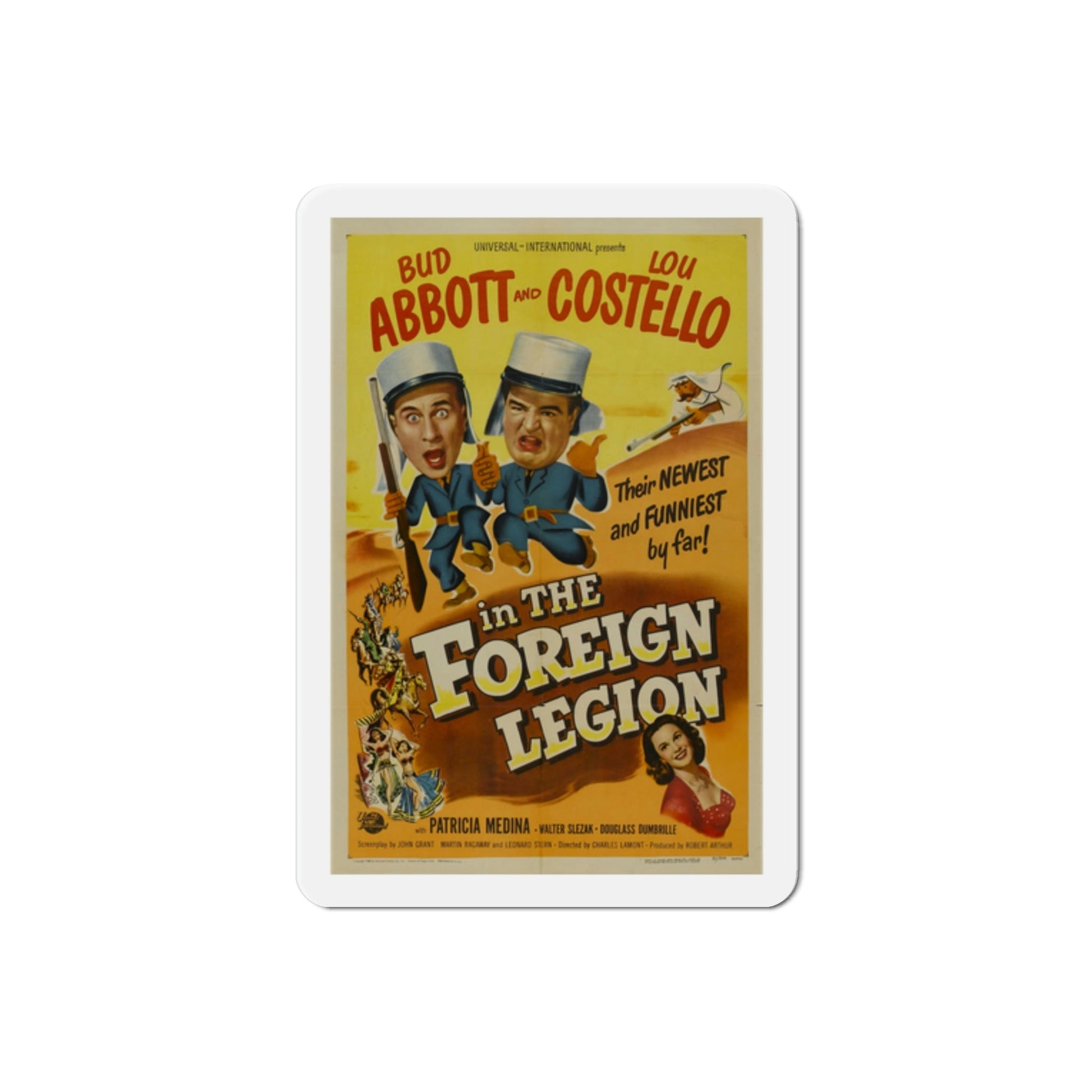 Abbott and Costello in the Foreign Legion 1950 Movie Poster Die-Cut Magnet-2 Inch-The Sticker Space
