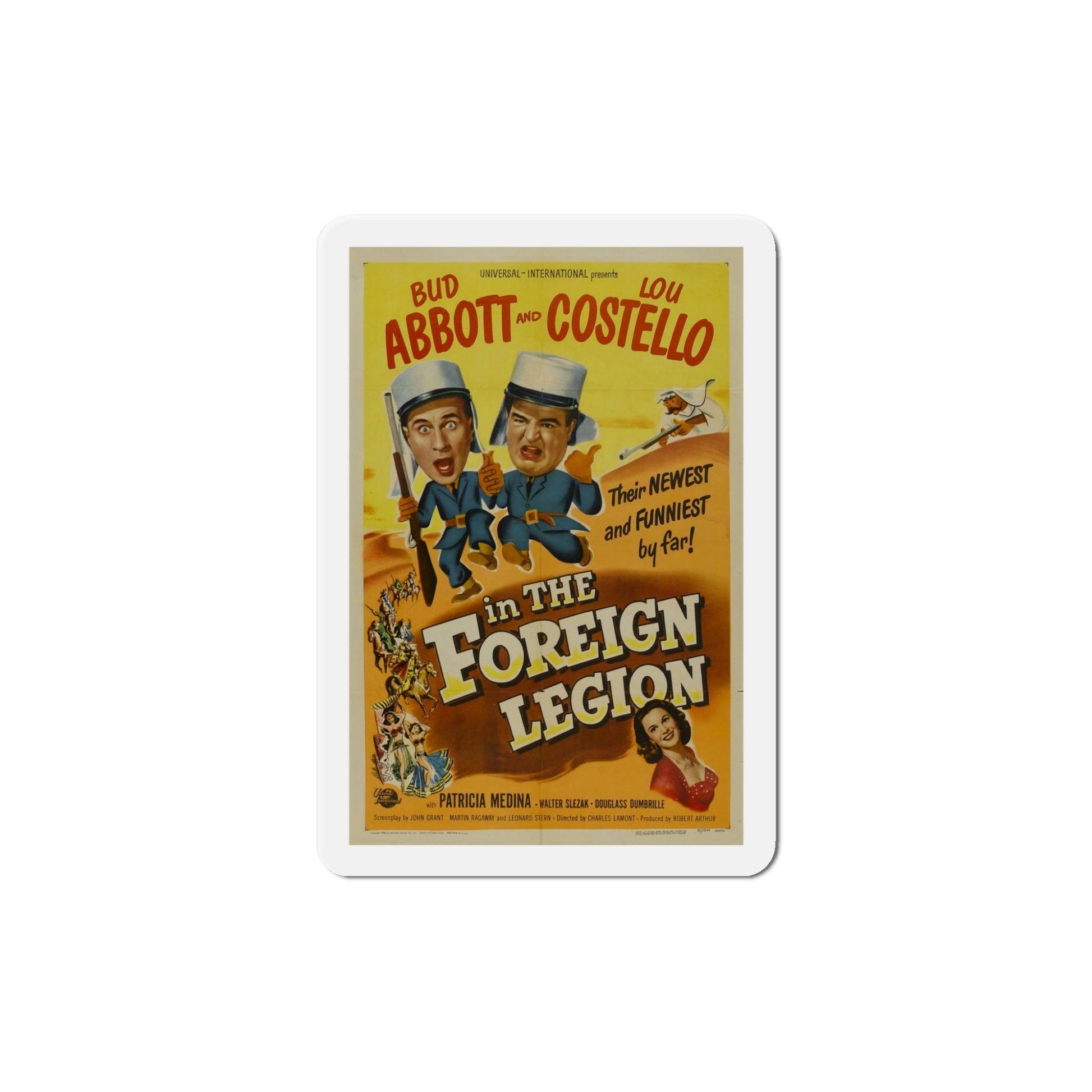 Abbott and Costello in the Foreign Legion 1950 Movie Poster Die-Cut Magnet-5 Inch-The Sticker Space