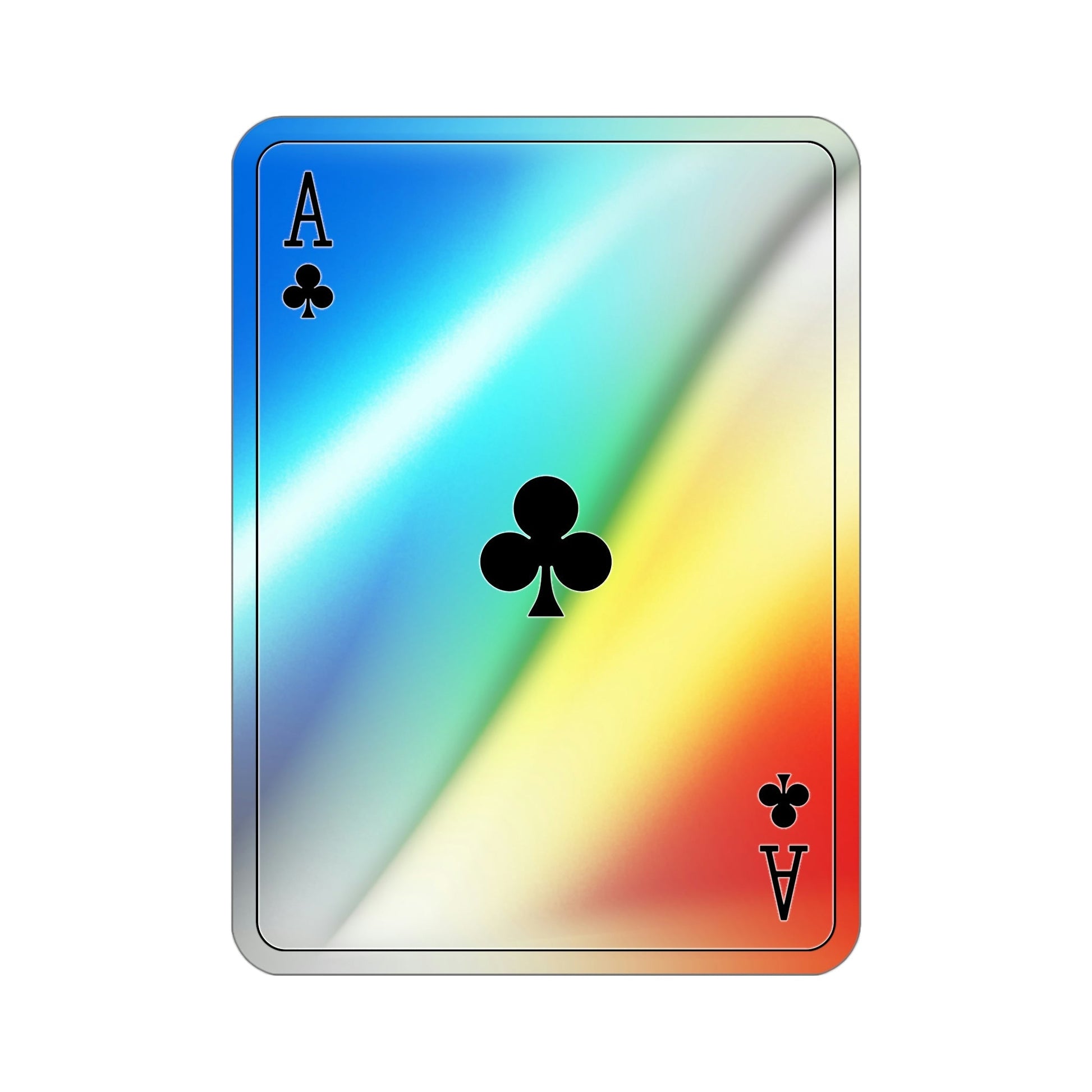 Ace of Clubs Playing Card Holographic STICKER Die-Cut Vinyl Decal-4 Inch-The Sticker Space
