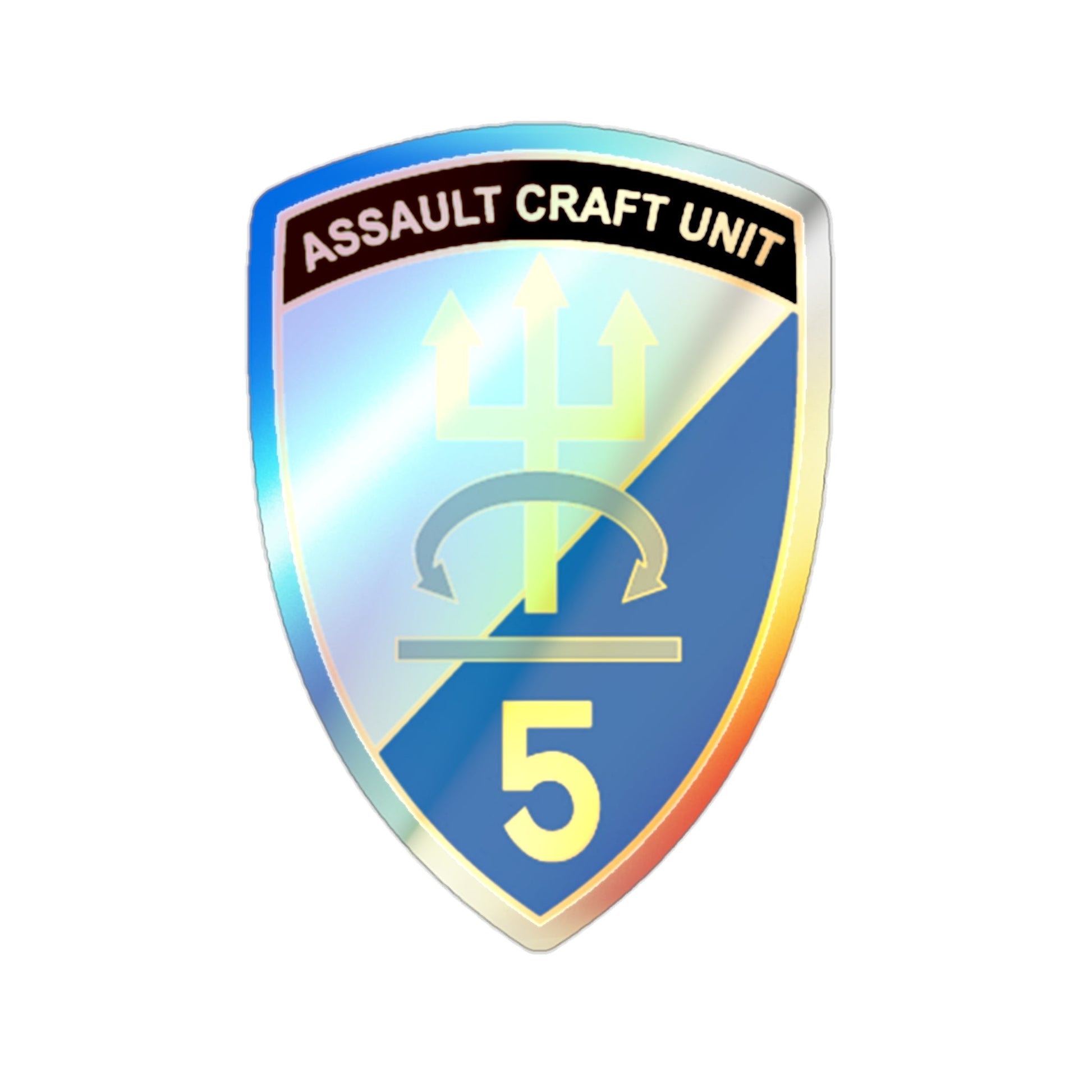 ACU 5 Assault Craft Unit Five (U.S. Navy) Holographic STICKER Die-Cut Vinyl Decal-2 Inch-The Sticker Space