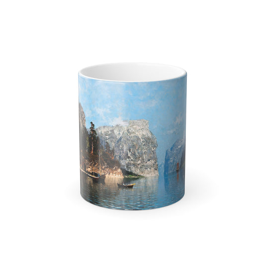 Adelsteen Normann (1848-1918) People in the Sognefjord - 1879 - Color Changing Mug 11oz-11oz-The Sticker Space