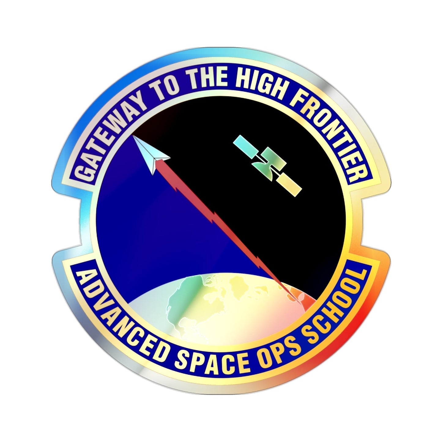 Advanced Space Operations School (U.S. Air Force) Holographic STICKER Die-Cut Vinyl Decal-2 Inch-The Sticker Space