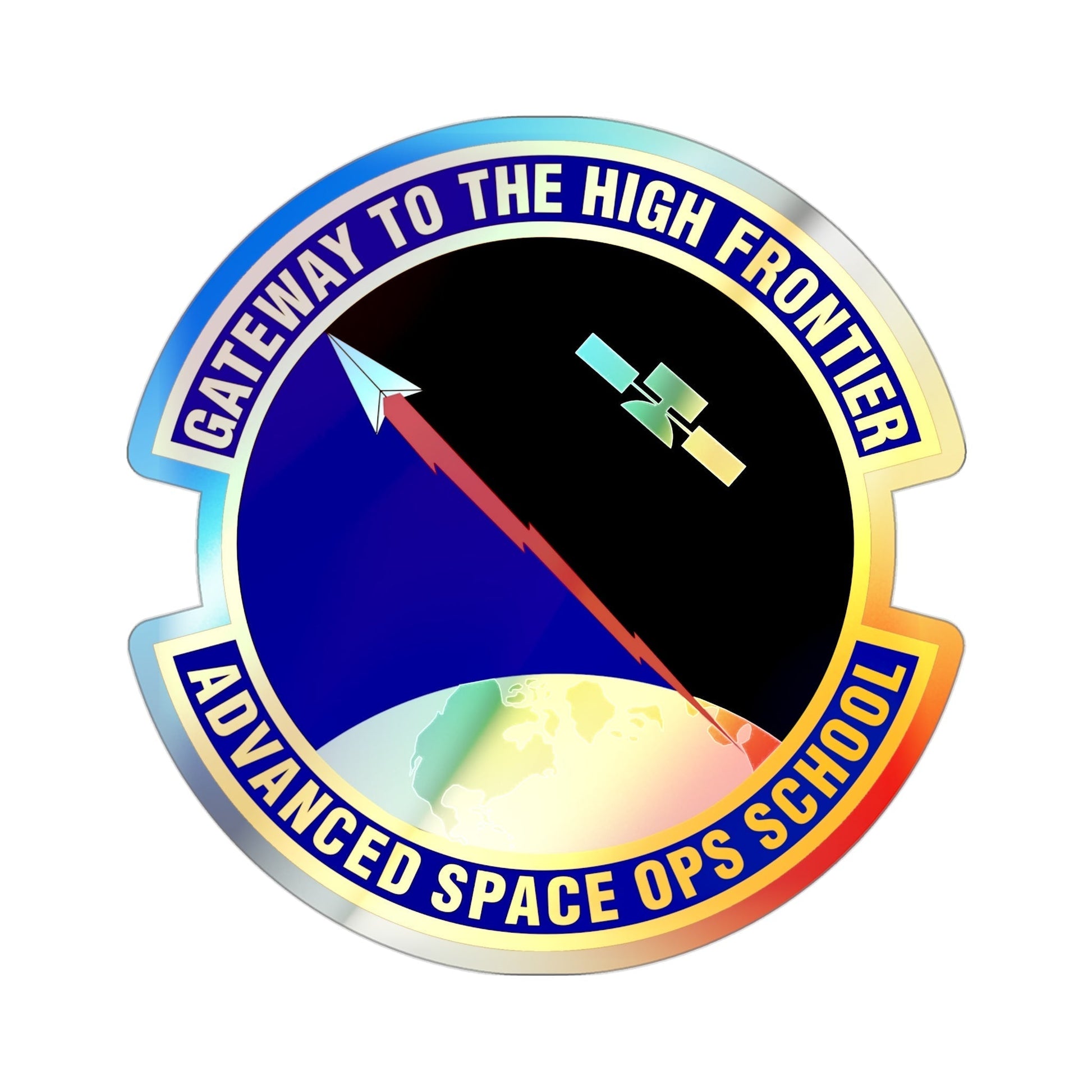 Advanced Space Operations School (U.S. Air Force) Holographic STICKER Die-Cut Vinyl Decal-3 Inch-The Sticker Space
