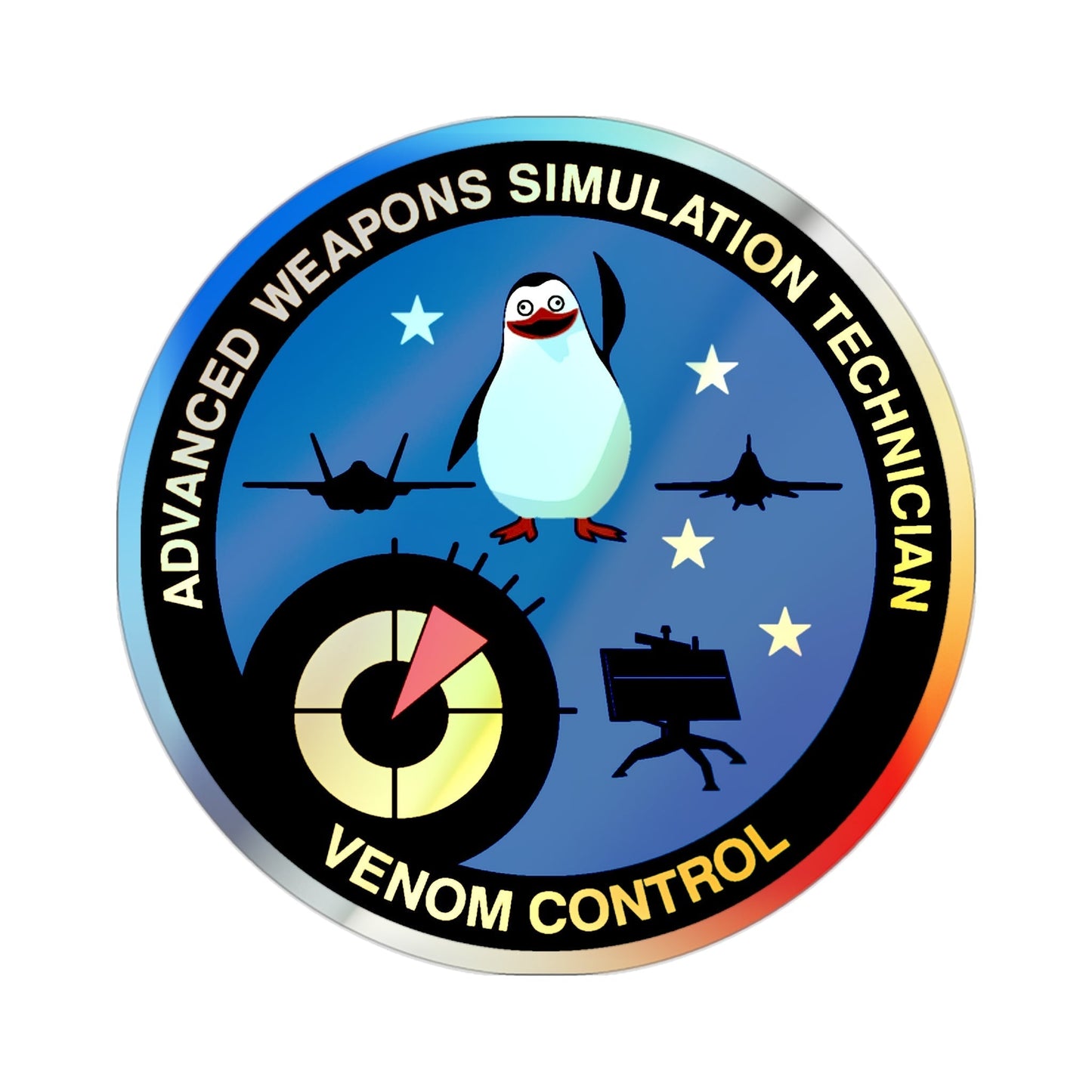 Advanced Weapons Simulation Tech Venom Ctrl (U.S. Air Force) Holographic STICKER Die-Cut Vinyl Decal-2 Inch-The Sticker Space