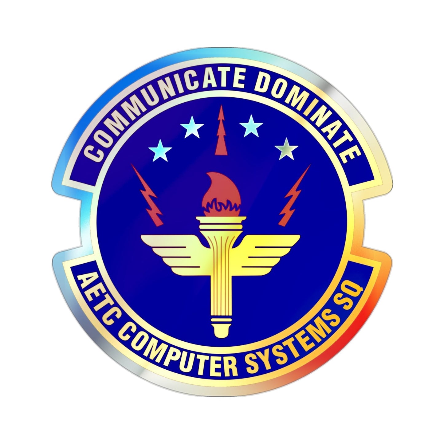 AETC Computer Systems Squadron (U.S. Air Force) Holographic STICKER Die-Cut Vinyl Decal-2 Inch-The Sticker Space