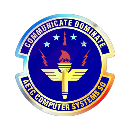 AETC Computer Systems Squadron (U.S. Air Force) Holographic STICKER Die-Cut Vinyl Decal-2 Inch-The Sticker Space