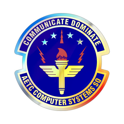 AETC Computer Systems Squadron (U.S. Air Force) Holographic STICKER Die-Cut Vinyl Decal-3 Inch-The Sticker Space