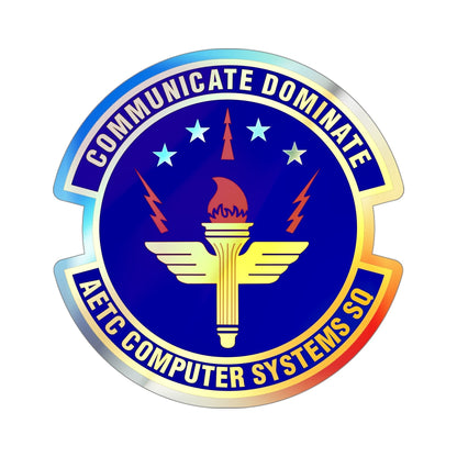 AETC Computer Systems Squadron (U.S. Air Force) Holographic STICKER Die-Cut Vinyl Decal-4 Inch-The Sticker Space