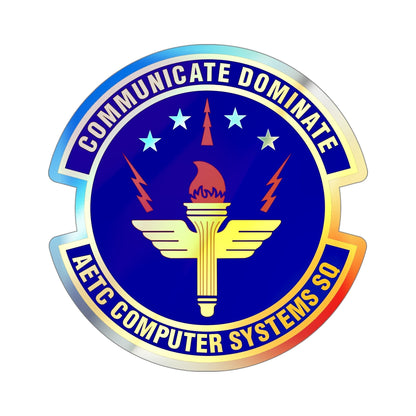 AETC Computer Systems Squadron (U.S. Air Force) Holographic STICKER Die-Cut Vinyl Decal-5 Inch-The Sticker Space
