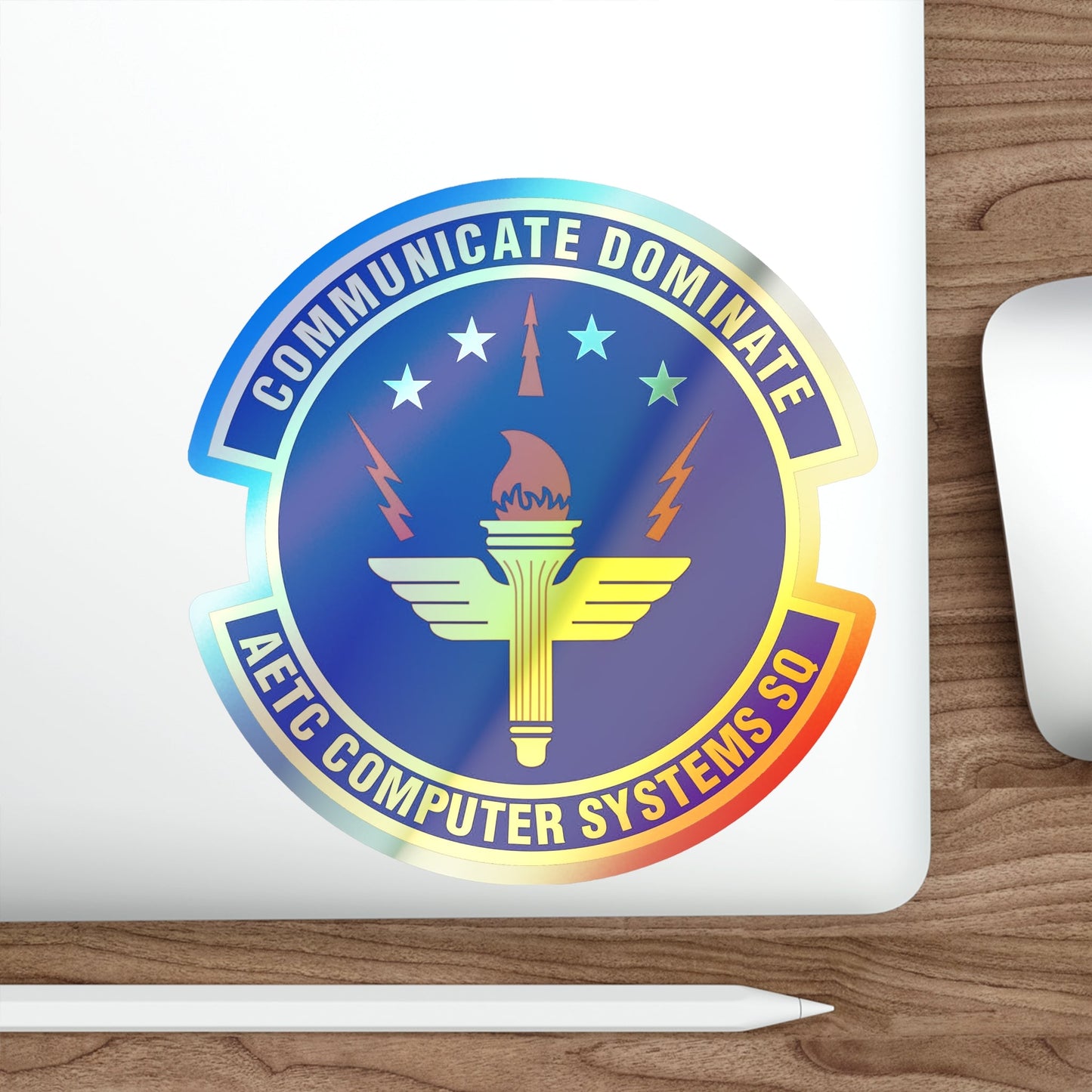 AETC Computer Systems Squadron (U.S. Air Force) Holographic STICKER Die-Cut Vinyl Decal-The Sticker Space