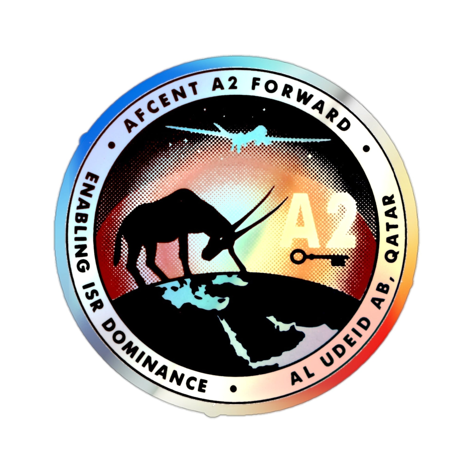 AFCENT A2 Forward (U.S. Air Force) Holographic STICKER Die-Cut Vinyl Decal-2 Inch-The Sticker Space