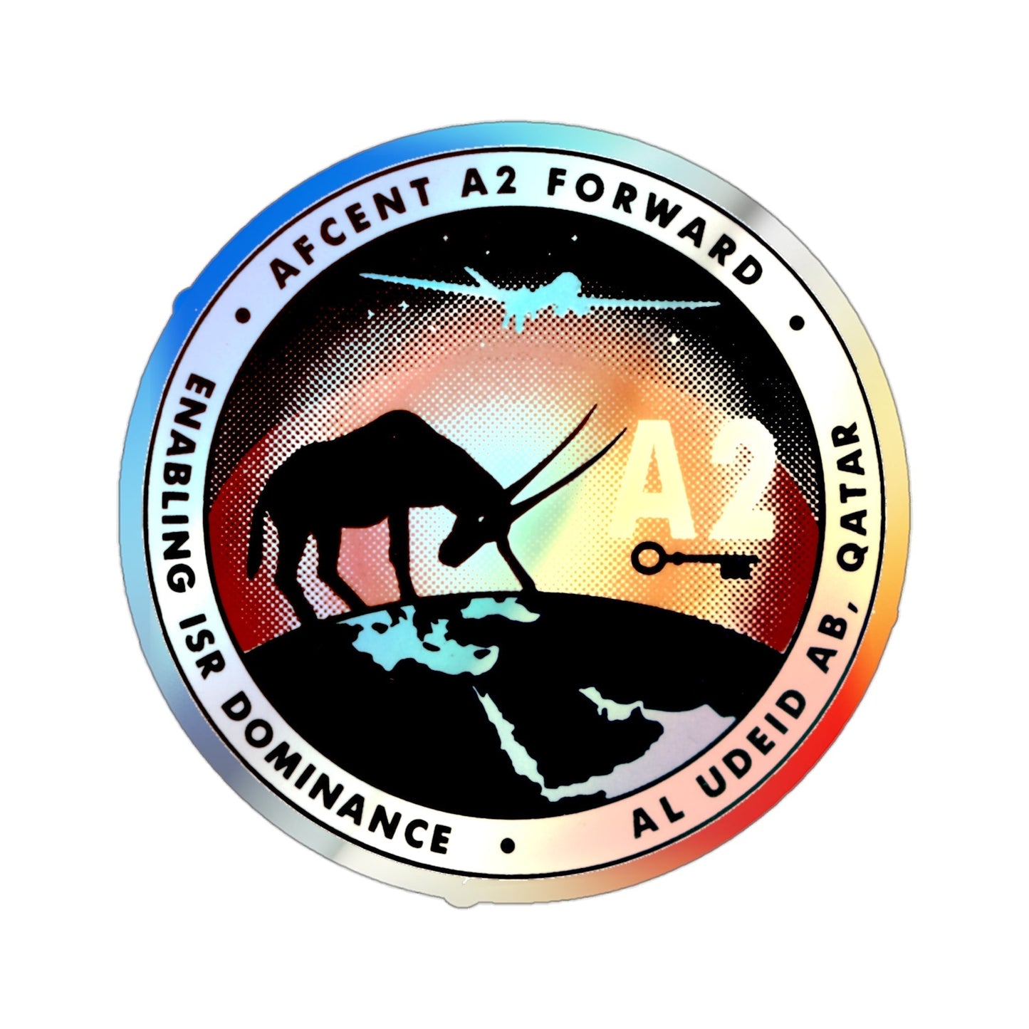 AFCENT A2 Forward (U.S. Air Force) Holographic STICKER Die-Cut Vinyl Decal-3 Inch-The Sticker Space