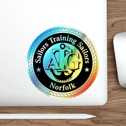 AFLOAT Training Group ATG Norfolk BW (U.S. Navy) Holographic STICKER Die-Cut Vinyl Decal-The Sticker Space