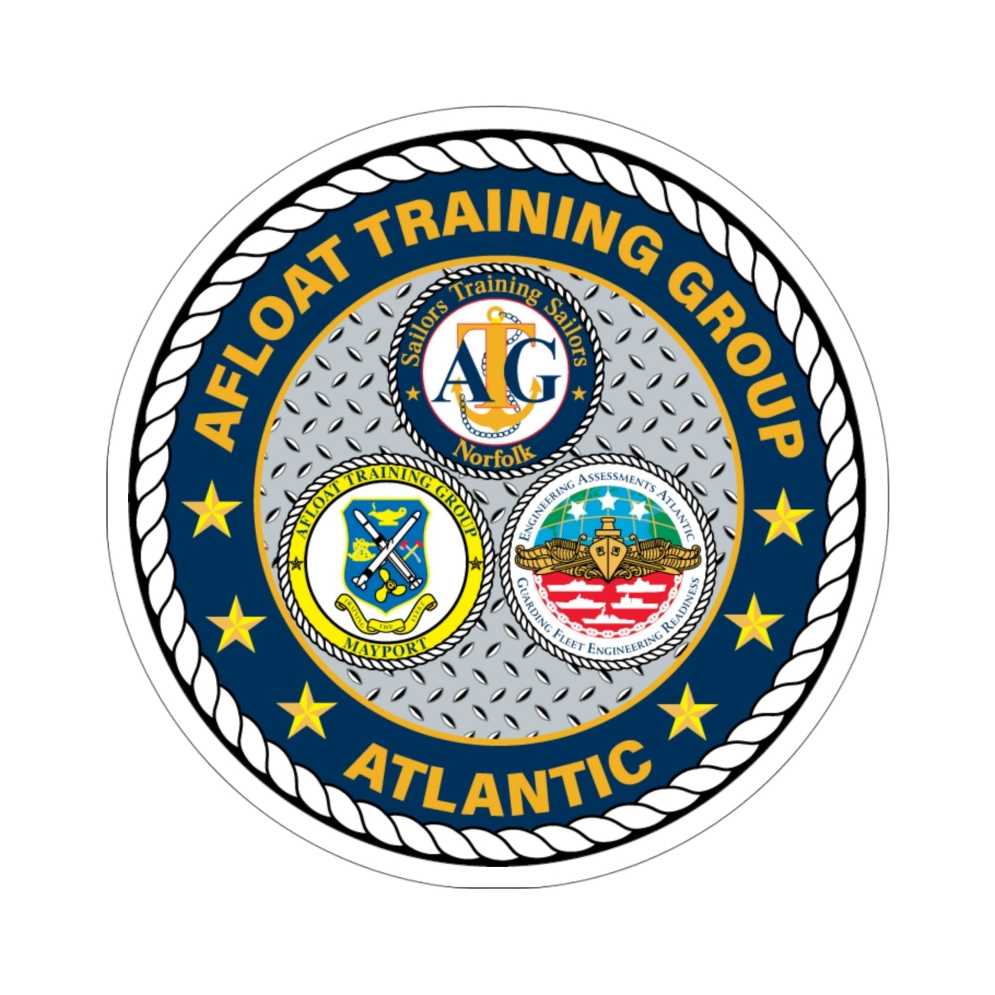 Afloat Training Group Atlantic (U.S. Navy) STICKER Vinyl Die-Cut Decal-4 Inch-The Sticker Space