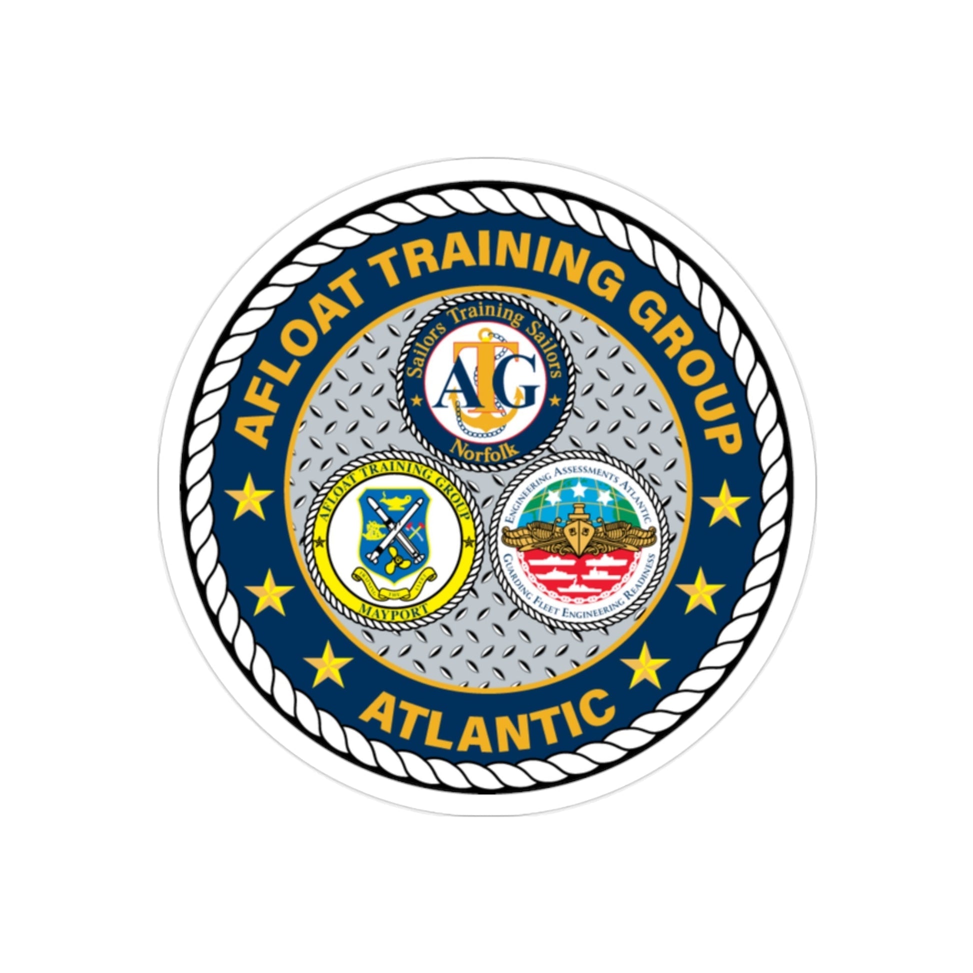 Afloat Training Group Atlantic (U.S. Navy) Transparent STICKER Die-Cut Vinyl Decal-2 Inch-The Sticker Space