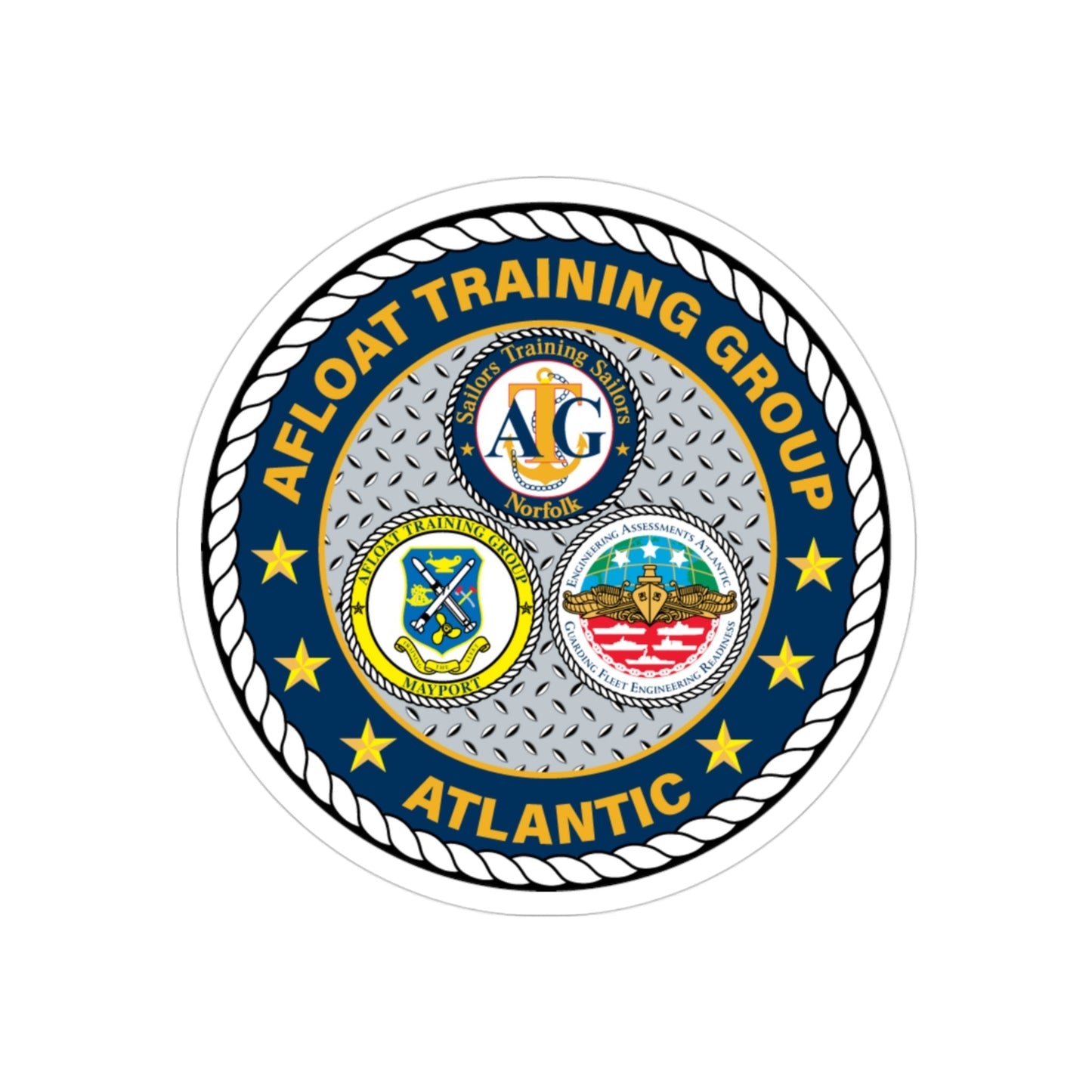 Afloat Training Group Atlantic (U.S. Navy) Transparent STICKER Die-Cut Vinyl Decal-3 Inch-The Sticker Space