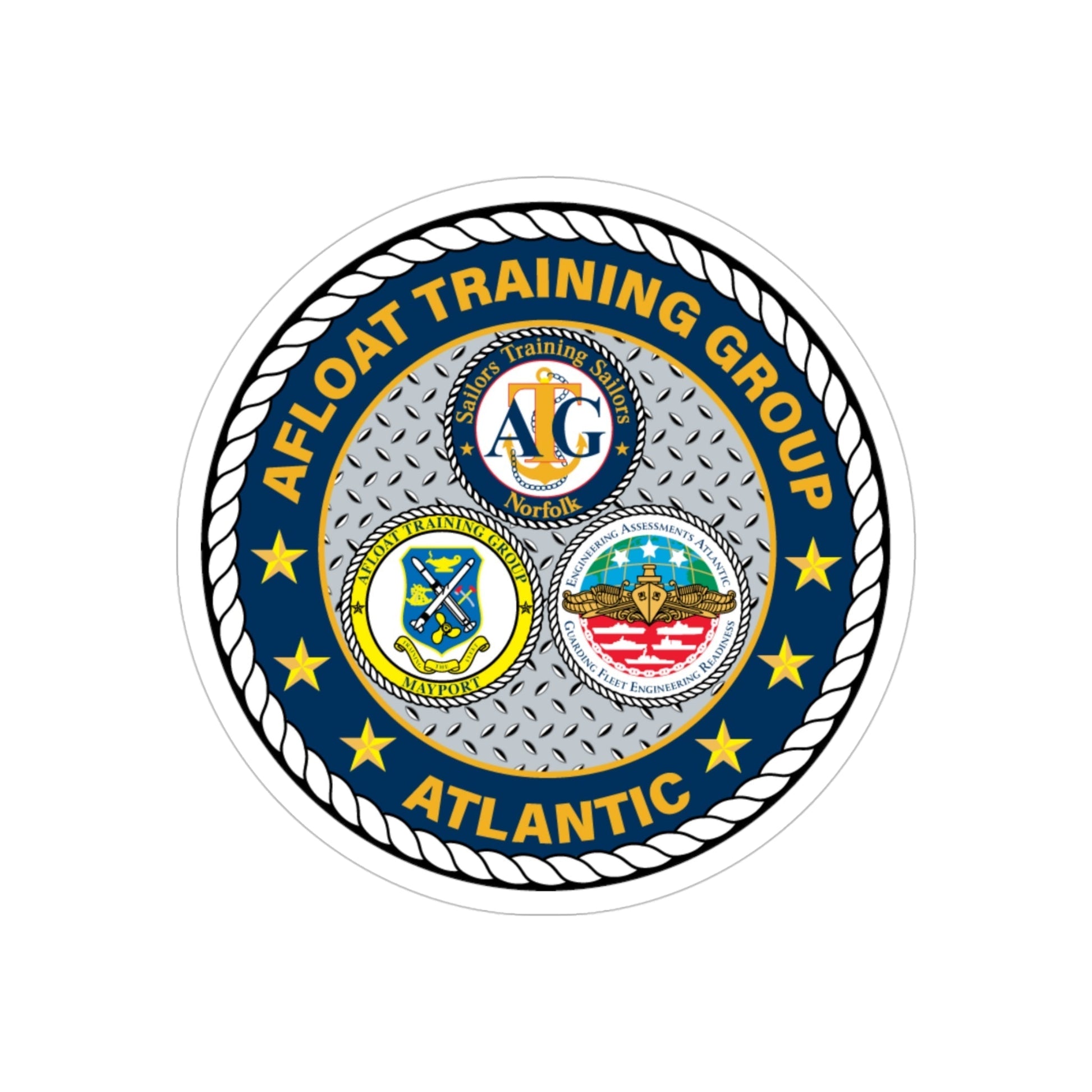 Afloat Training Group Atlantic (U.S. Navy) Transparent STICKER Die-Cut Vinyl Decal-4 Inch-The Sticker Space
