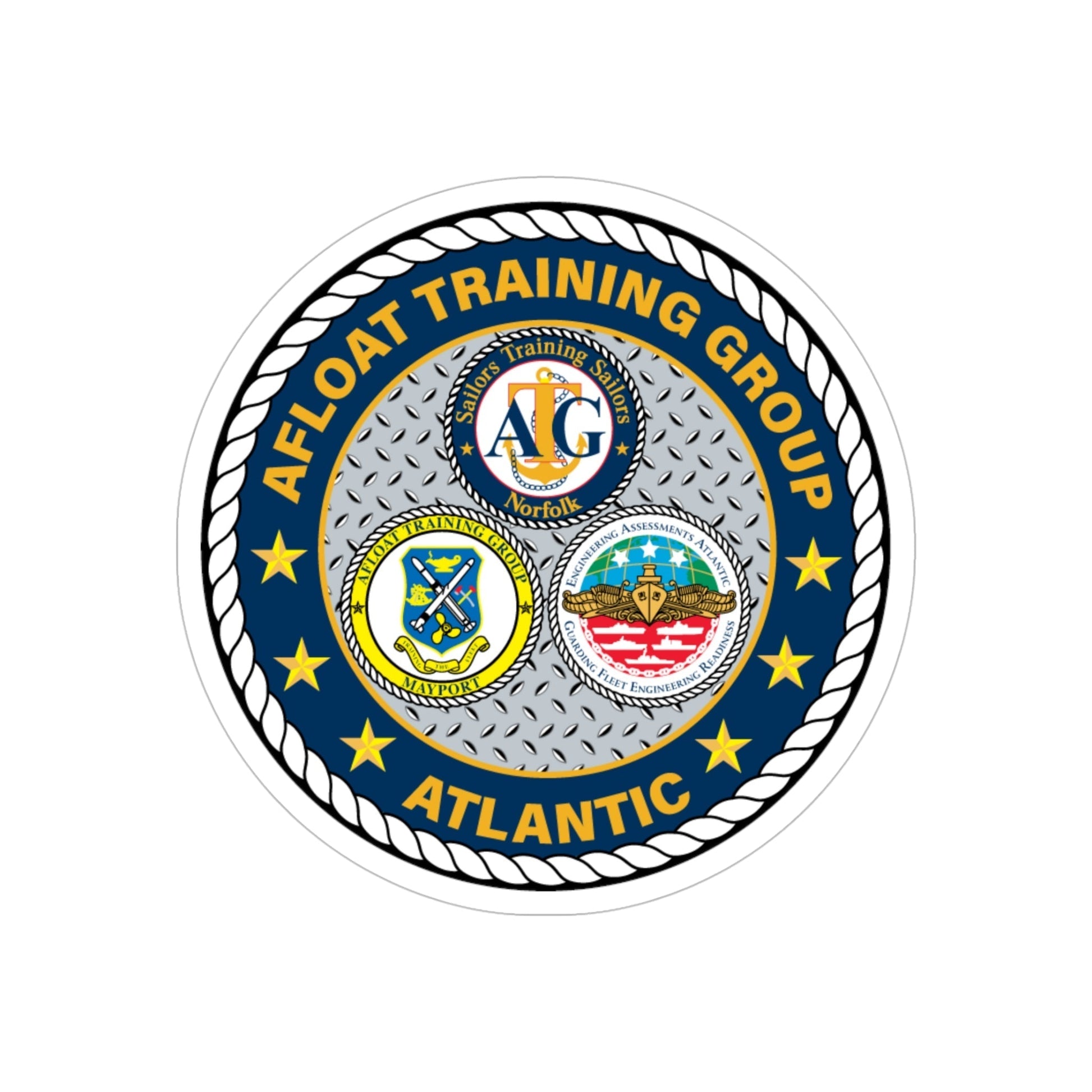 Afloat Training Group Atlantic (U.S. Navy) Transparent STICKER Die-Cut Vinyl Decal-5 Inch-The Sticker Space