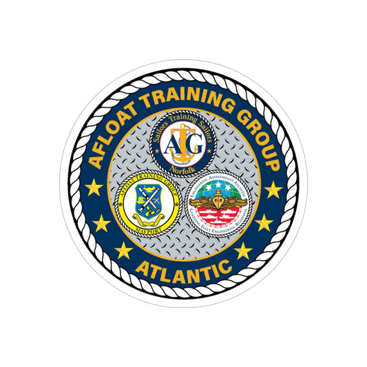 Afloat Training Group Atlantic (U.S. Navy) Transparent STICKER Die-Cut Vinyl Decal-6 Inch-The Sticker Space