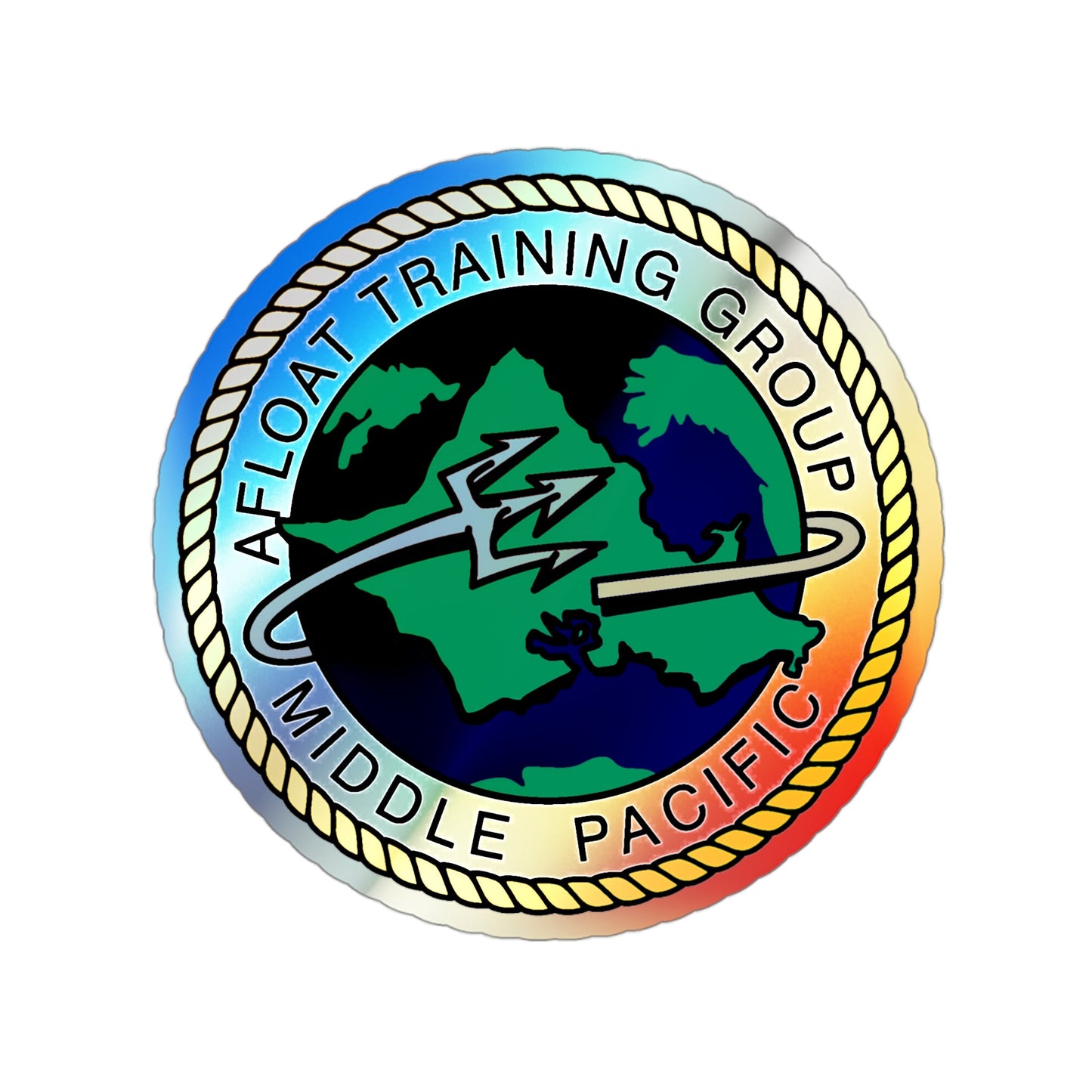 AFLOAT Training Group MID PACIFIC (U.S. Navy) Holographic STICKER Die-Cut Vinyl Decal-3 Inch-The Sticker Space