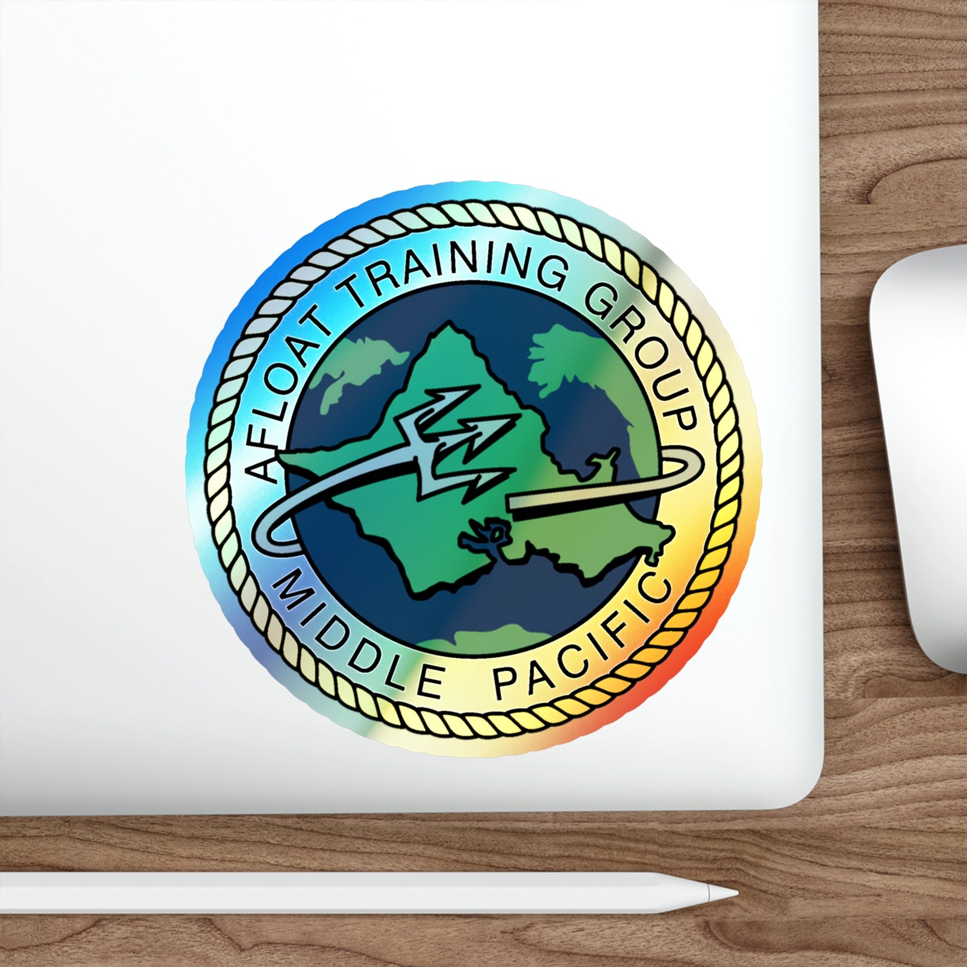 AFLOAT Training Group MID PACIFIC (U.S. Navy) Holographic STICKER Die-Cut Vinyl Decal-The Sticker Space