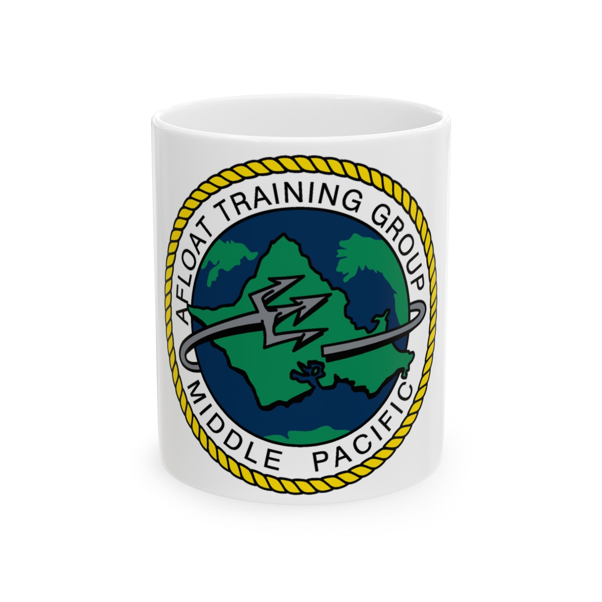 AFLOAT Training Group MID PACIFIC (U.S. Navy) White Coffee Mug-11oz-The Sticker Space
