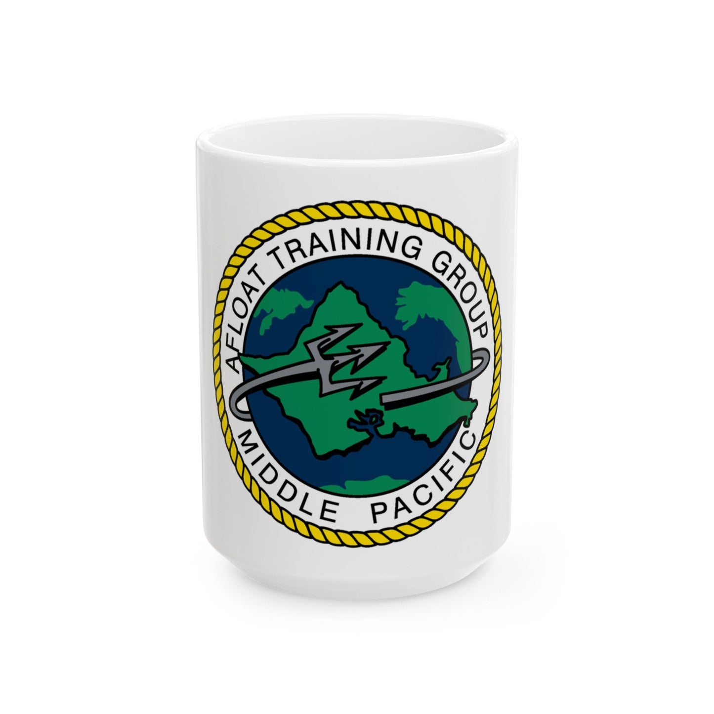 AFLOAT Training Group MID PACIFIC (U.S. Navy) White Coffee Mug-15oz-The Sticker Space