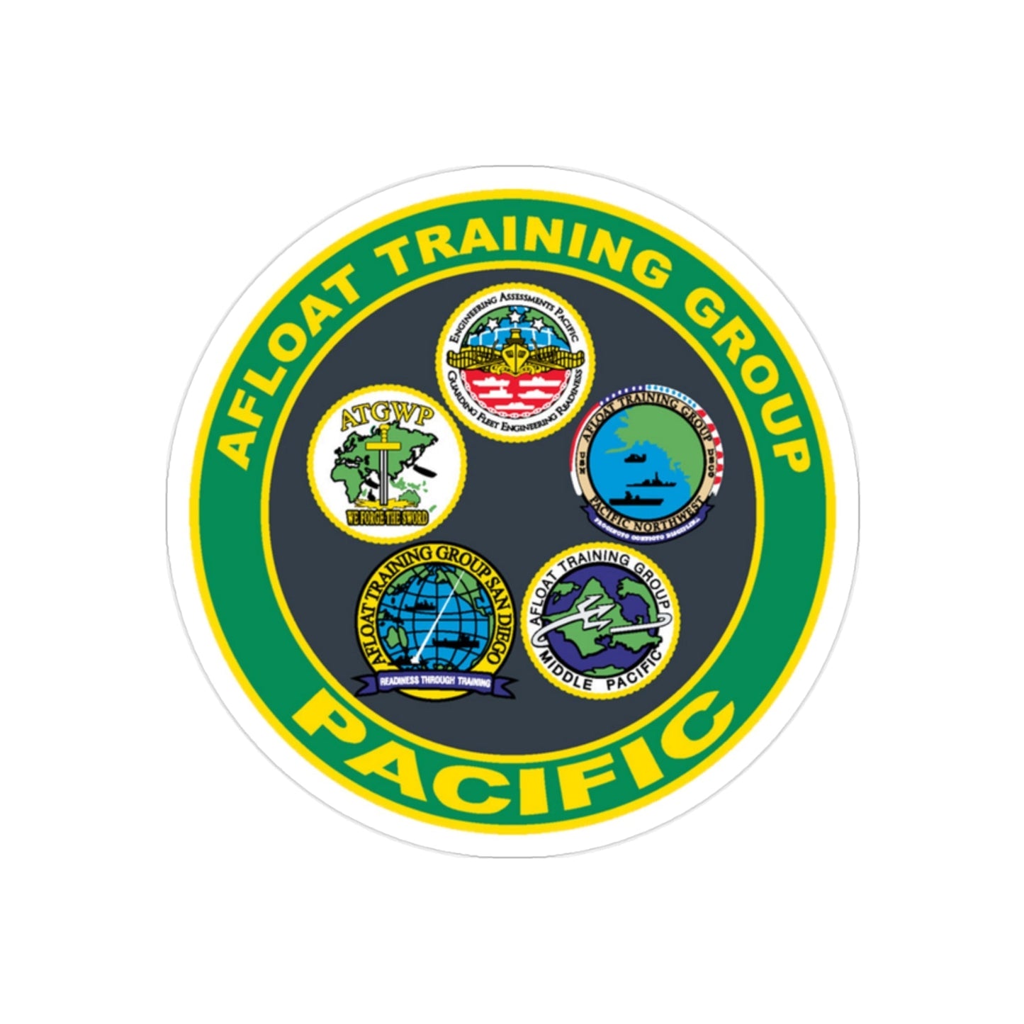 Afloat Training Group Pacific (U.S. Navy) Transparent STICKER Die-Cut Vinyl Decal-2 Inch-The Sticker Space