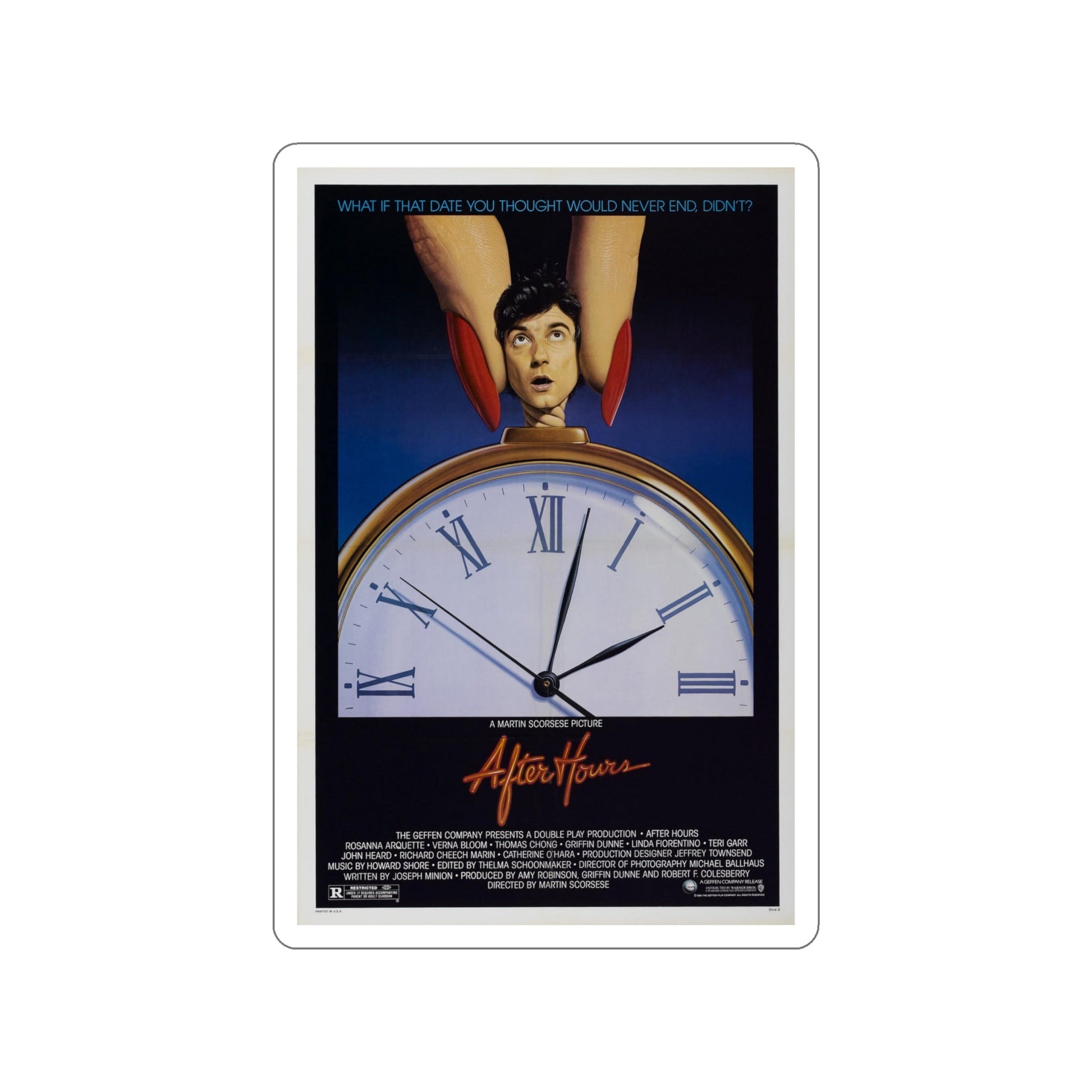AFTER HOURS 1985 Movie Poster STICKER Vinyl Die-Cut Decal-6 Inch-The Sticker Space