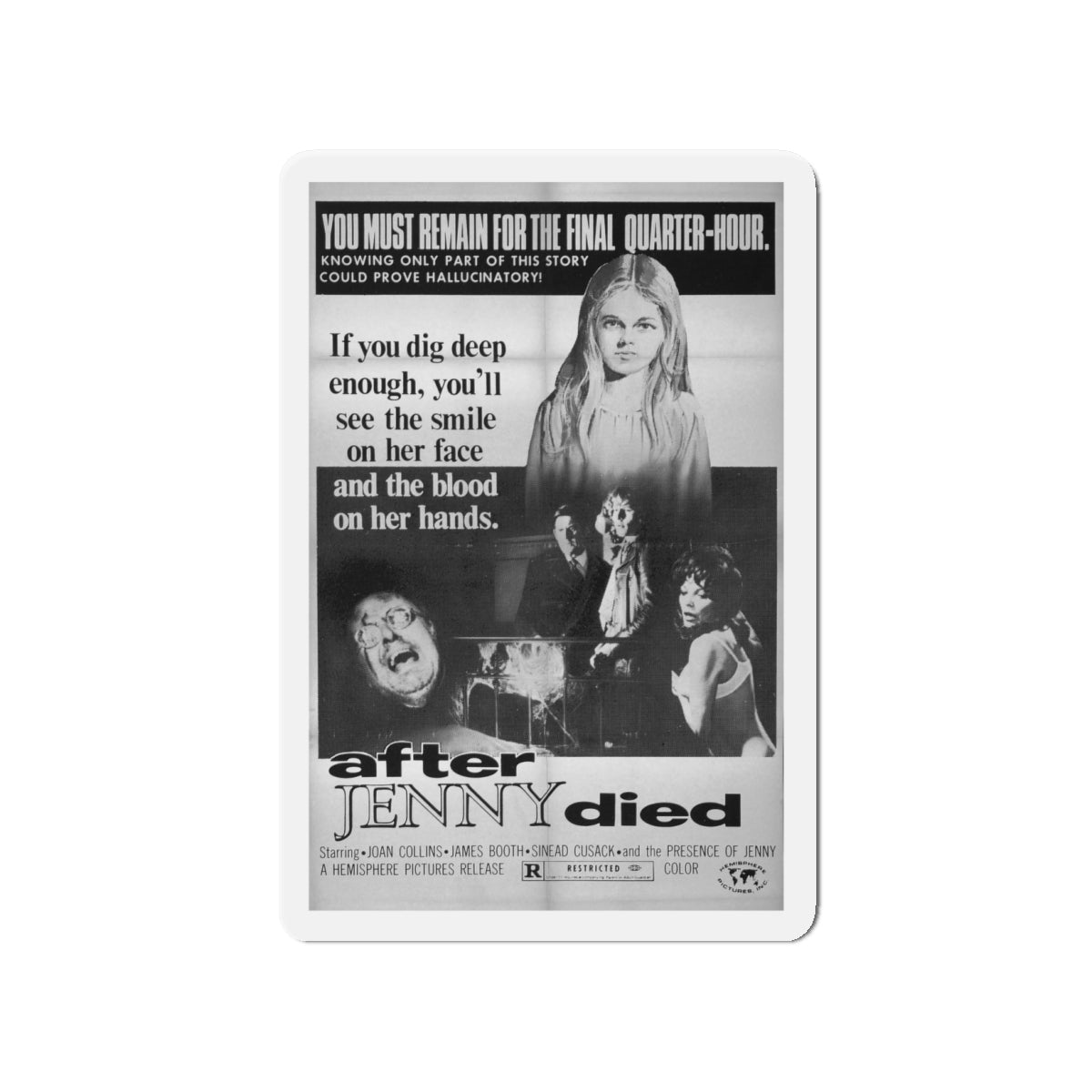 AFTER JENNY DIED (TERROR FROM UNDER THE HOUSE) 1971 Movie Poster - Die-Cut Magnet-4" x 4"-The Sticker Space