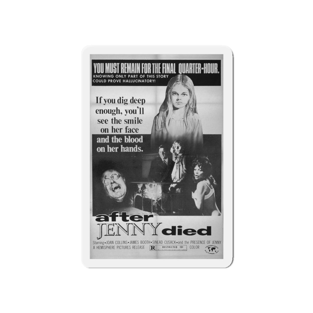 AFTER JENNY DIED (TERROR FROM UNDER THE HOUSE) 1971 Movie Poster - Die-Cut Magnet-5" x 5"-The Sticker Space