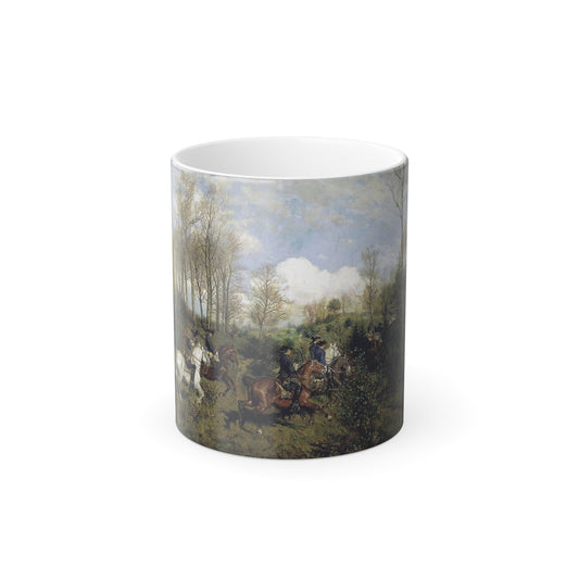 After Maksymilian Gierymski (1846-1874) The Hunting Party - Oil on Canvas - Color Changing Mug 11oz-11oz-The Sticker Space