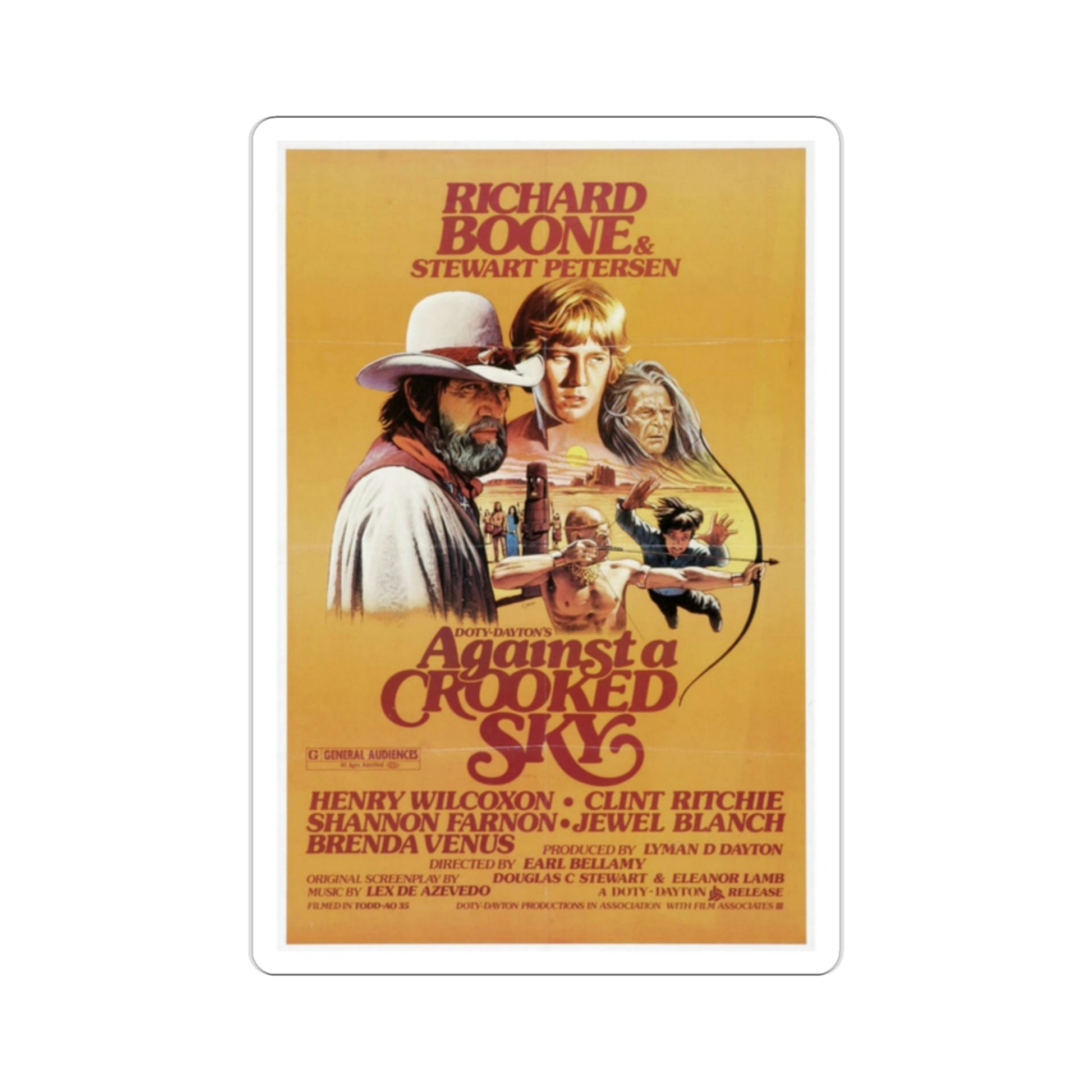 Against a Crooked Sky 1975 Movie Poster STICKER Vinyl Die-Cut Decal-2 Inch-The Sticker Space