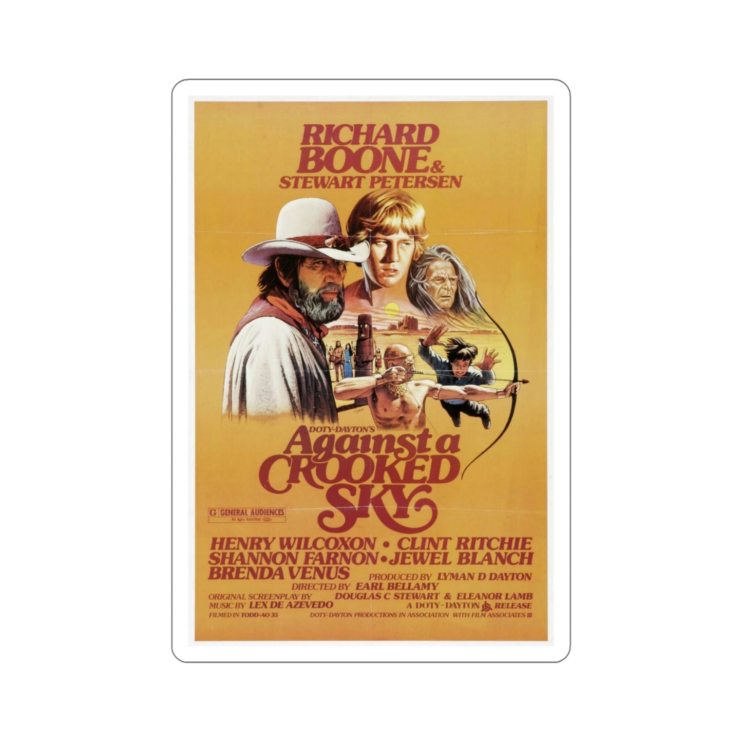 Against a Crooked Sky 1975 Movie Poster STICKER Vinyl Die-Cut Decal-5 Inch-The Sticker Space