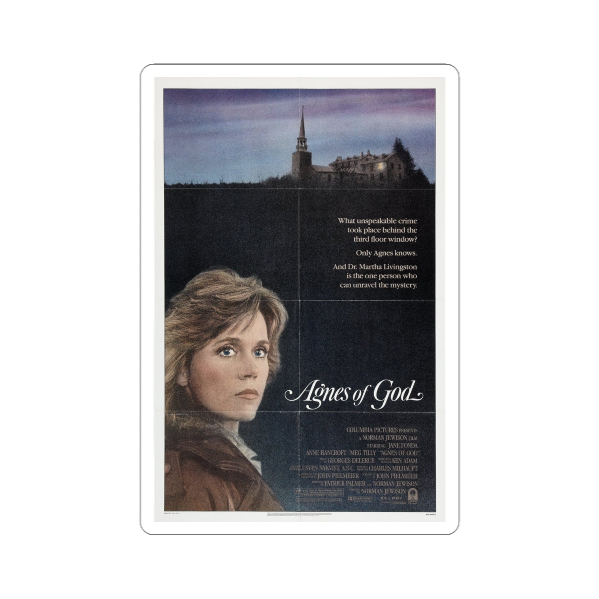Agnes of God 1985 Movie Poster STICKER Vinyl Die-Cut Decal-3 Inch-The Sticker Space