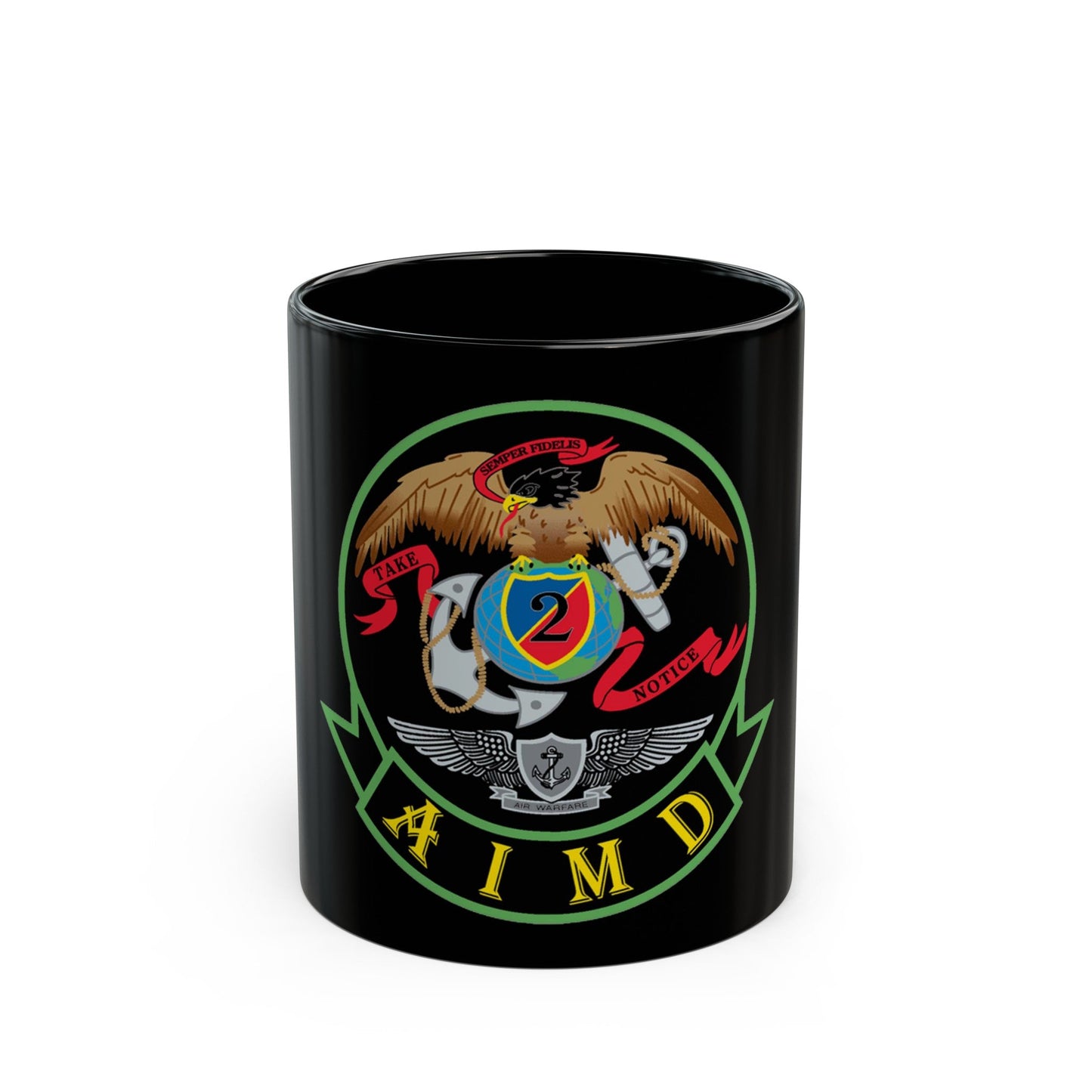 AIMD Two (U.S. Navy) Black Coffee Mug-11oz-The Sticker Space