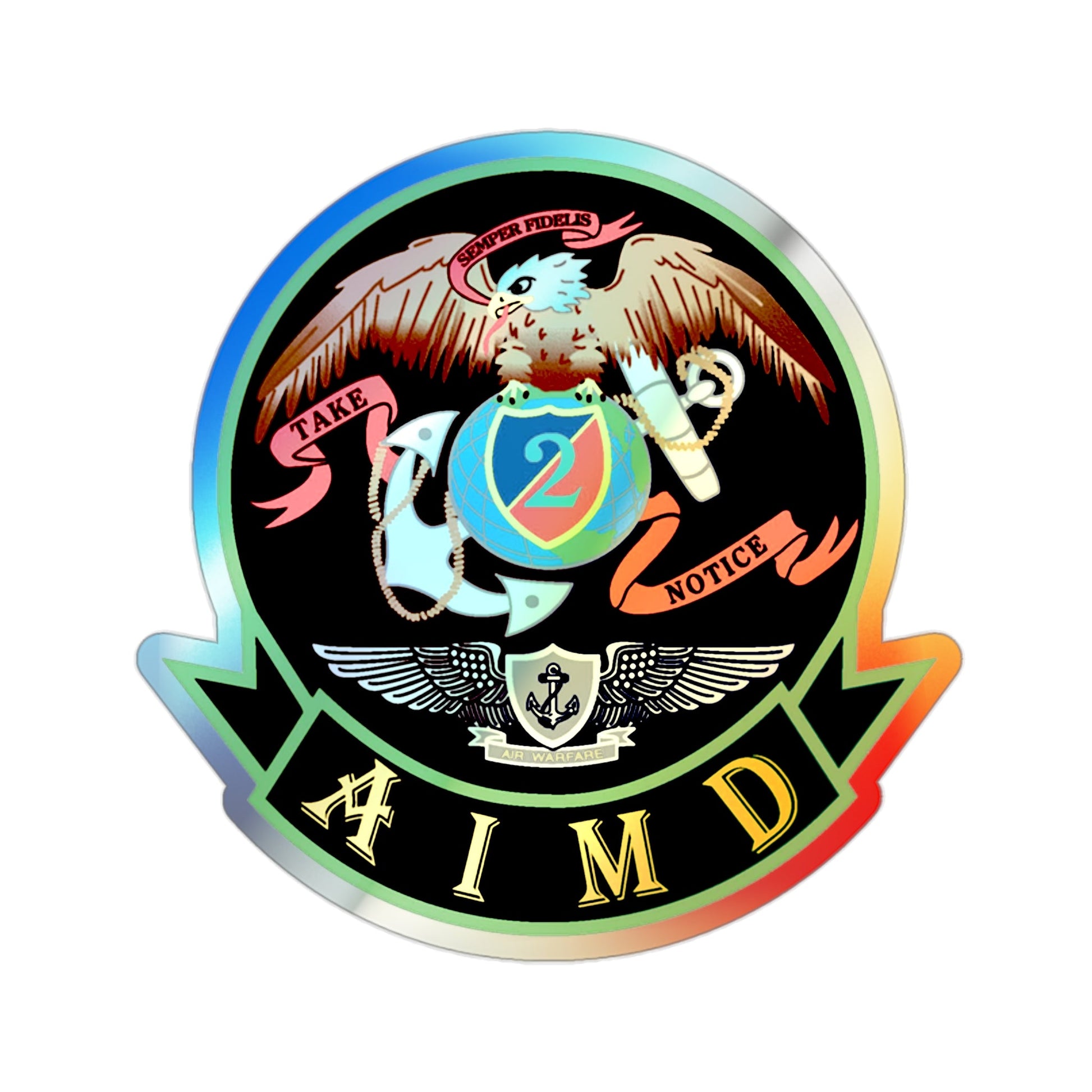 AIMD Two (U.S. Navy) Holographic STICKER Die-Cut Vinyl Decal-2 Inch-The Sticker Space