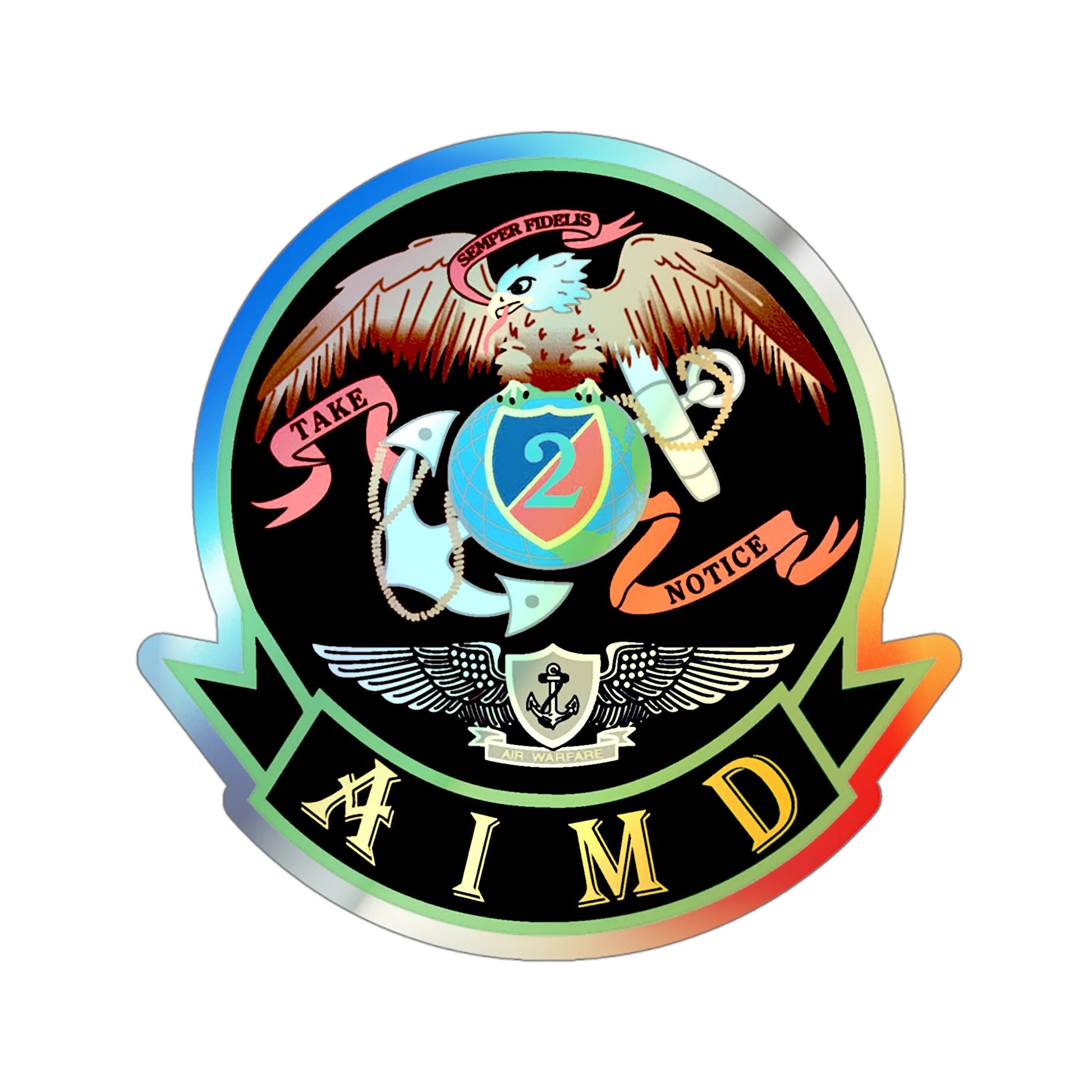 AIMD Two (U.S. Navy) Holographic STICKER Die-Cut Vinyl Decal-4 Inch-The Sticker Space