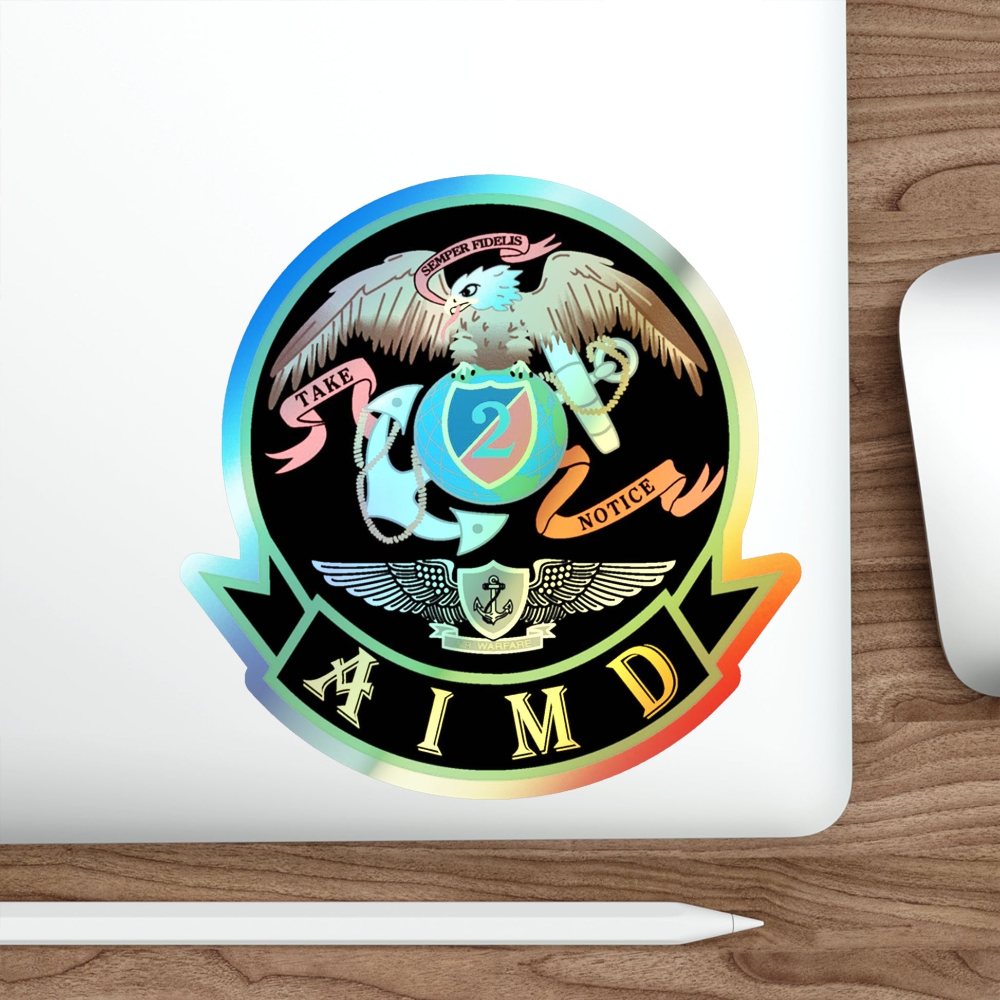 AIMD Two (U.S. Navy) Holographic STICKER Die-Cut Vinyl Decal-The Sticker Space