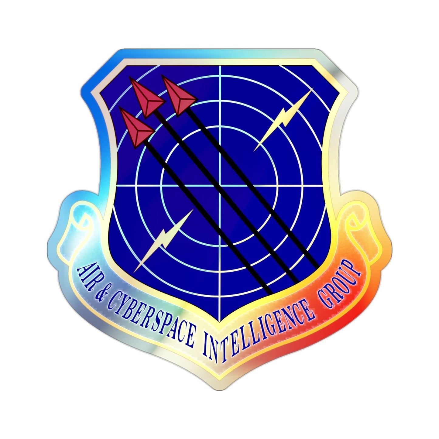 Air & Cyberspace Intelligence Group (U.S. Air Force) Holographic STICKER Die-Cut Vinyl Decal-2 Inch-The Sticker Space