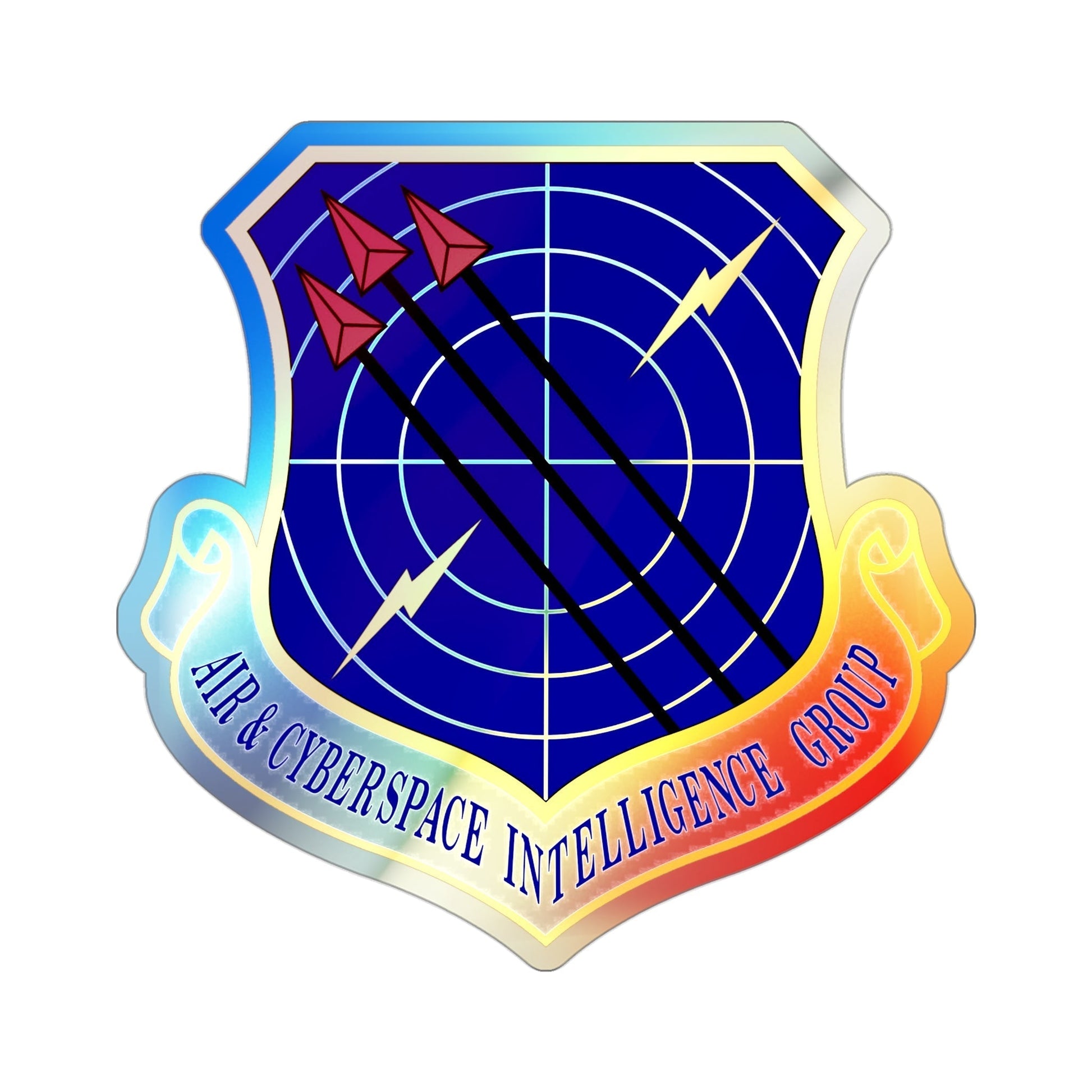 Air & Cyberspace Intelligence Group (U.S. Air Force) Holographic STICKER Die-Cut Vinyl Decal-3 Inch-The Sticker Space