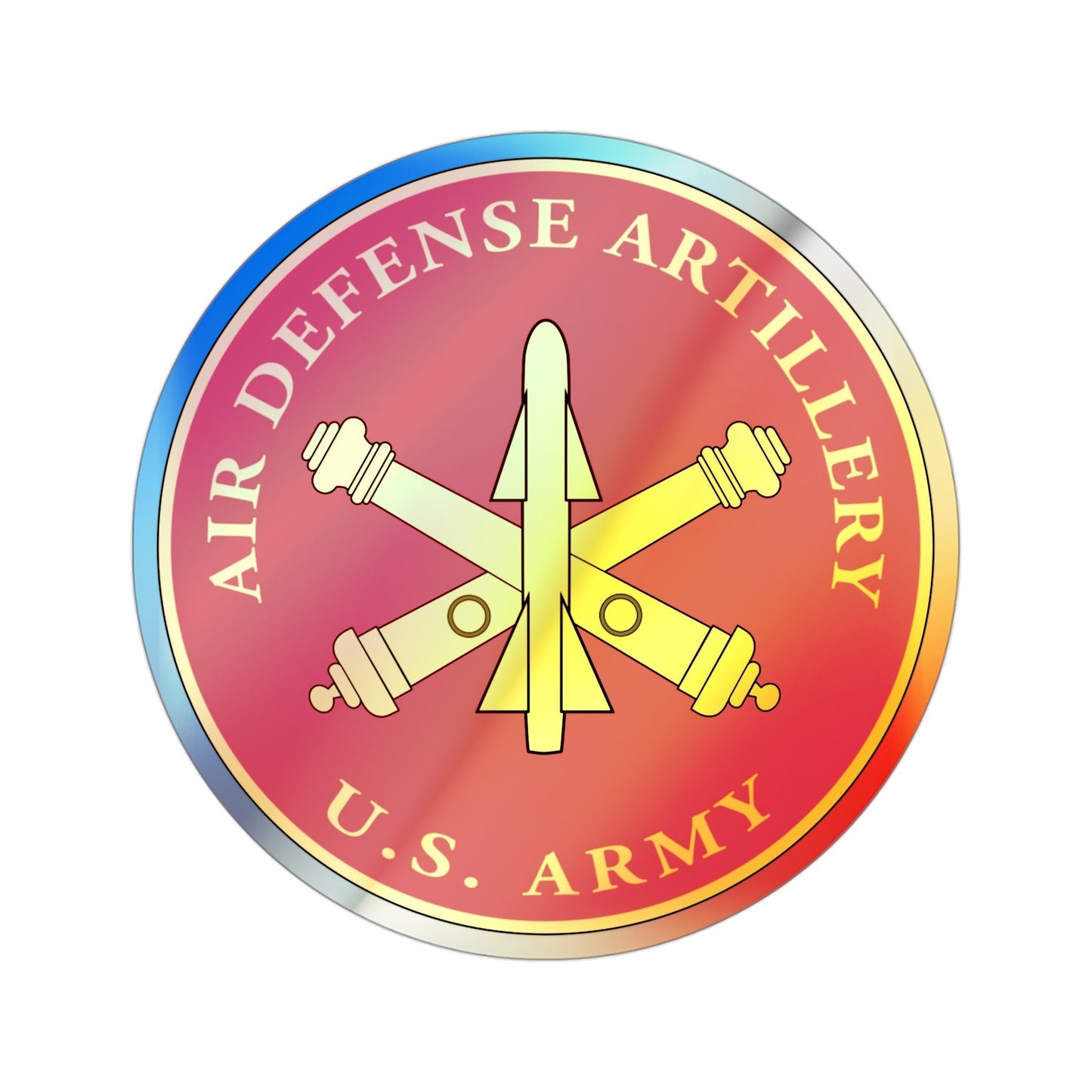 Air Defense Artillery Branch (U.S. Army) Holographic STICKER Die-Cut Vinyl Decal-3 Inch-The Sticker Space
