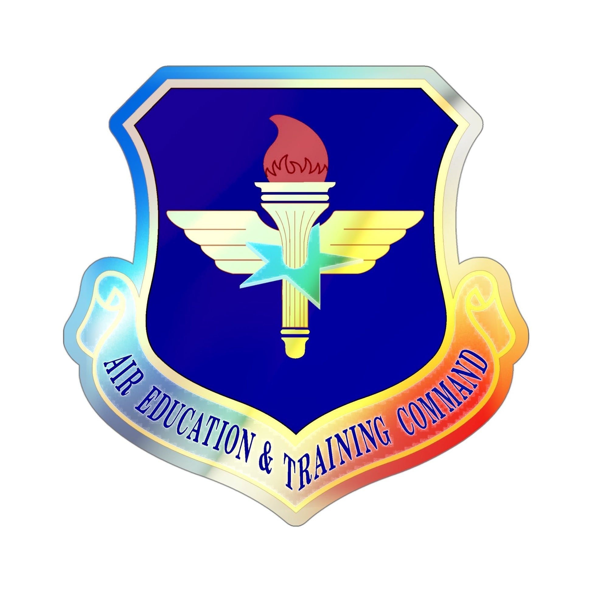 Air Education and Training Command (U.S. Air Force) Holographic STICKER Die-Cut Vinyl Decal-4 Inch-The Sticker Space