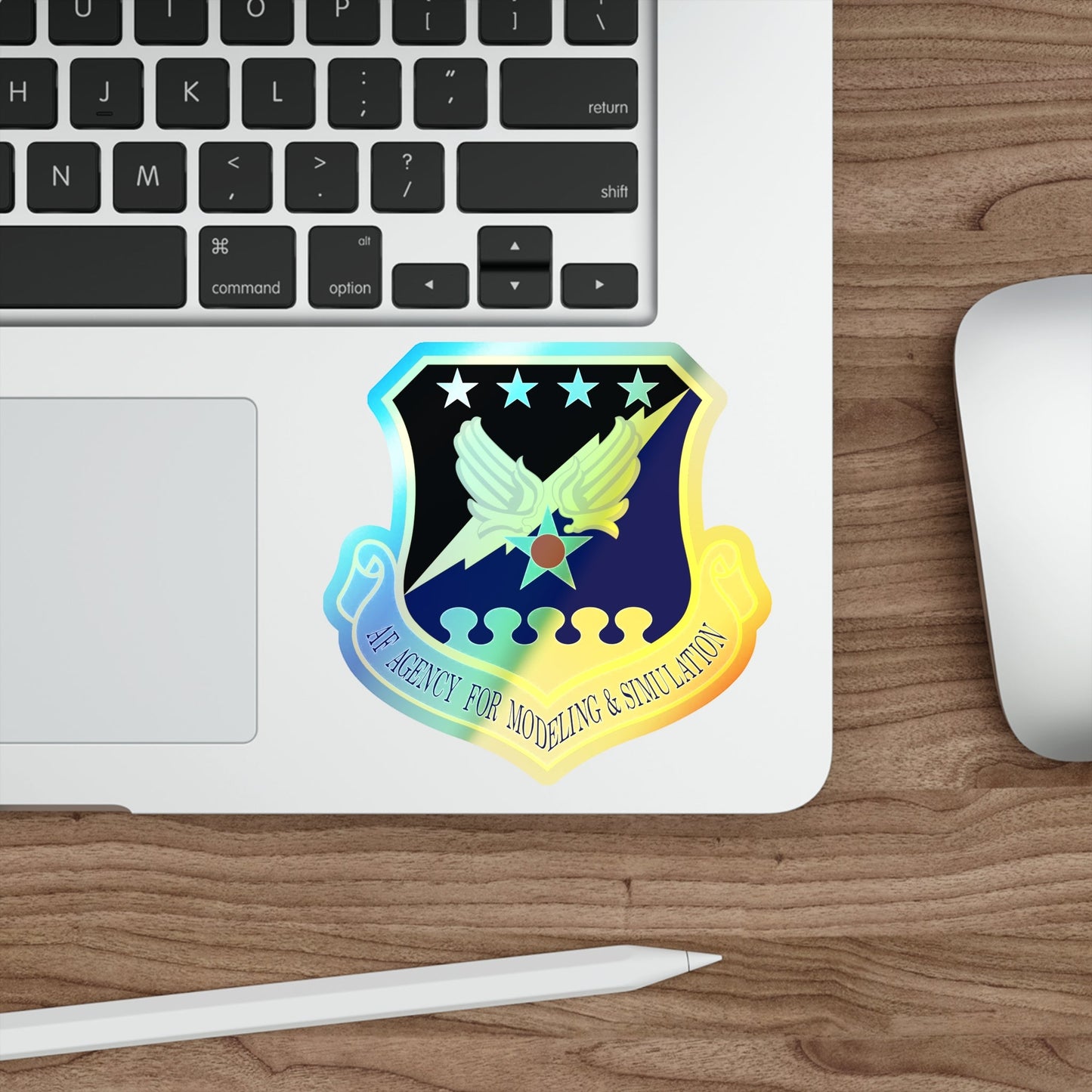 Air Force Agency for Modeling and Simulation (U.S. Air Force) Holographic STICKER Die-Cut Vinyl Decal-The Sticker Space
