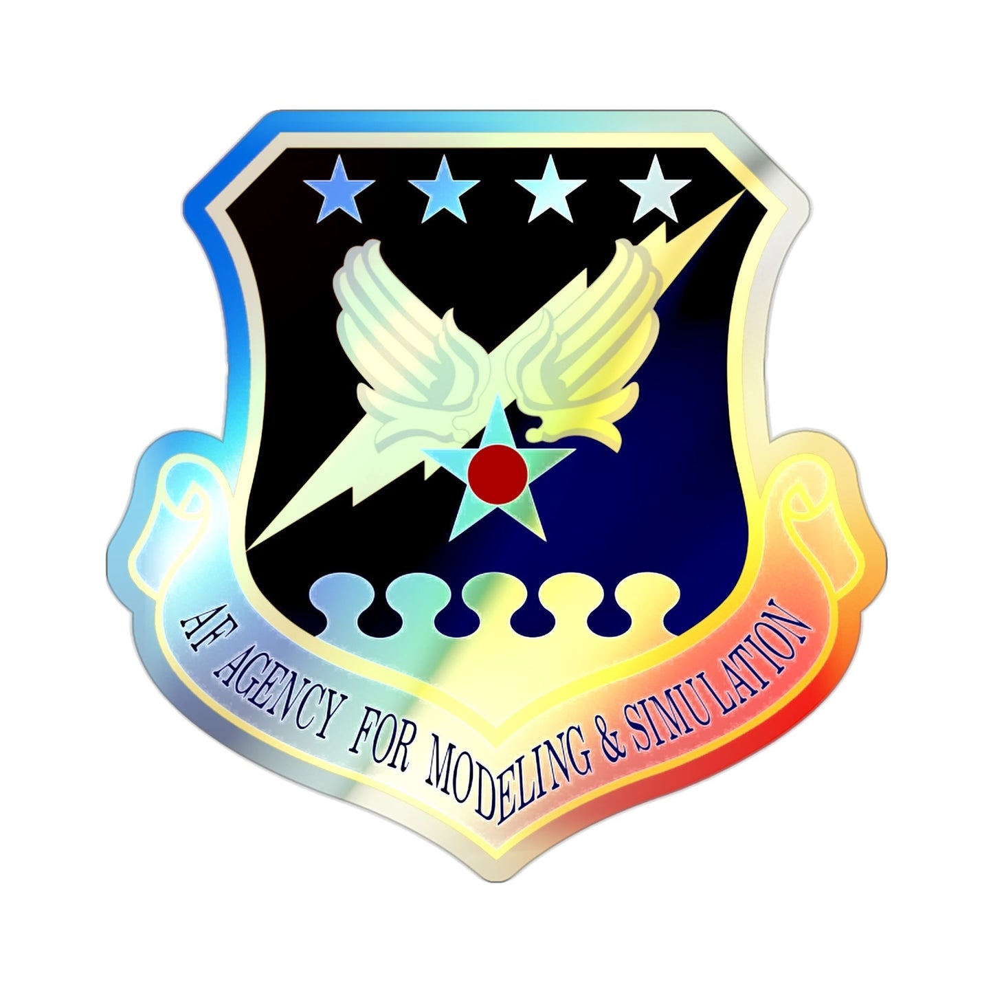 Air Force Agency for Modeling and Simulation (U.S. Air Force) Holographic STICKER Die-Cut Vinyl Decal-2 Inch-The Sticker Space