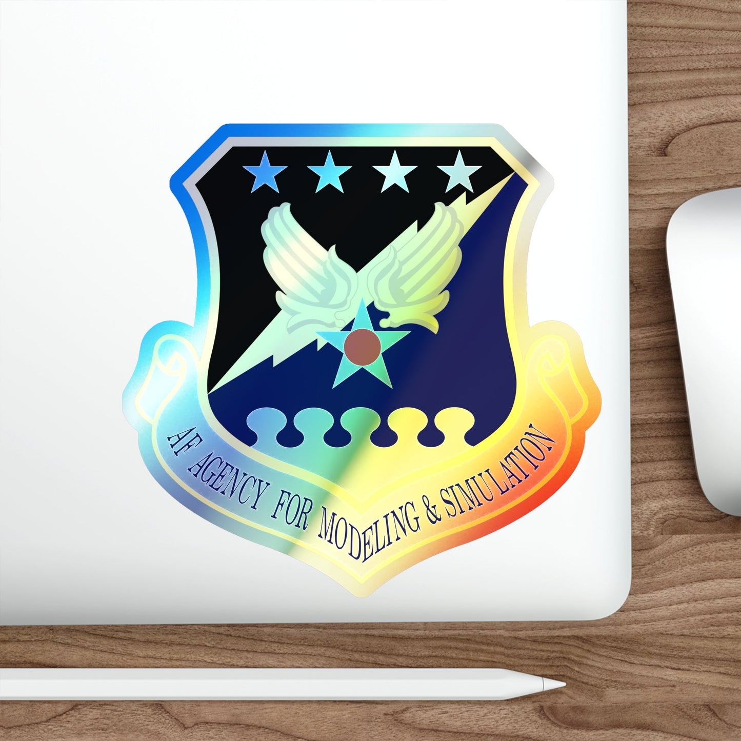 Air Force Agency for Modeling and Simulation (U.S. Air Force) Holographic STICKER Die-Cut Vinyl Decal-The Sticker Space