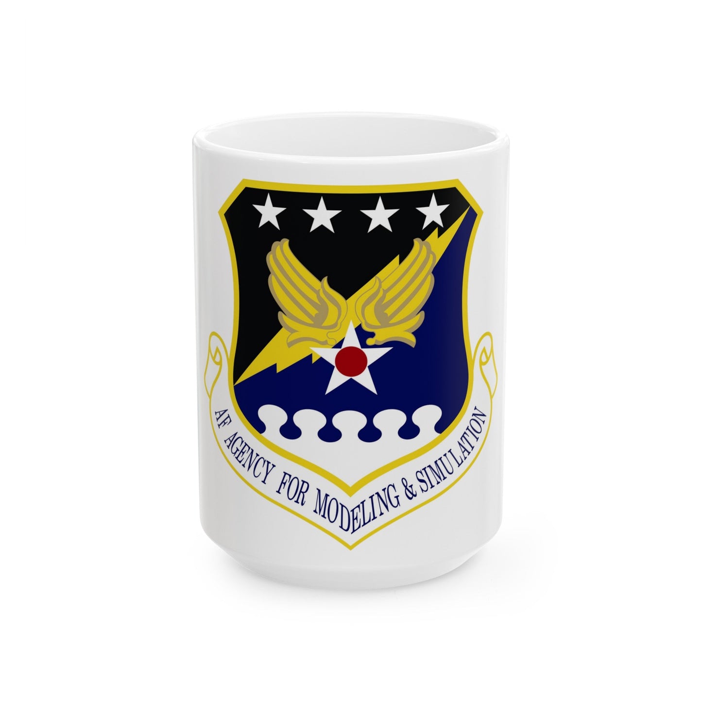 Air Force Agency for Modeling and Simulation (U.S. Air Force) White Coffee Mug-15oz-The Sticker Space